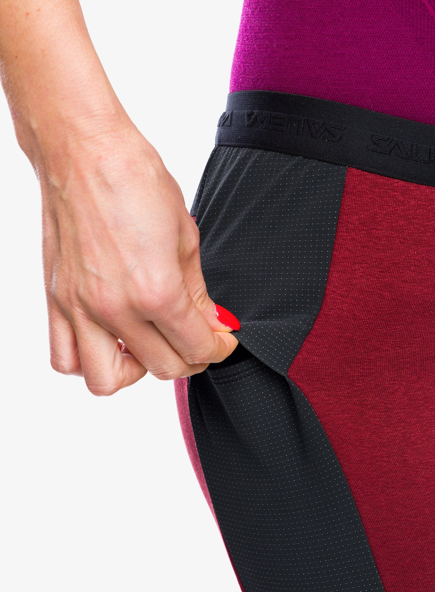 Ženske plezalne hlače Salewa Lavaredo Hemp Train Pants - syrah
