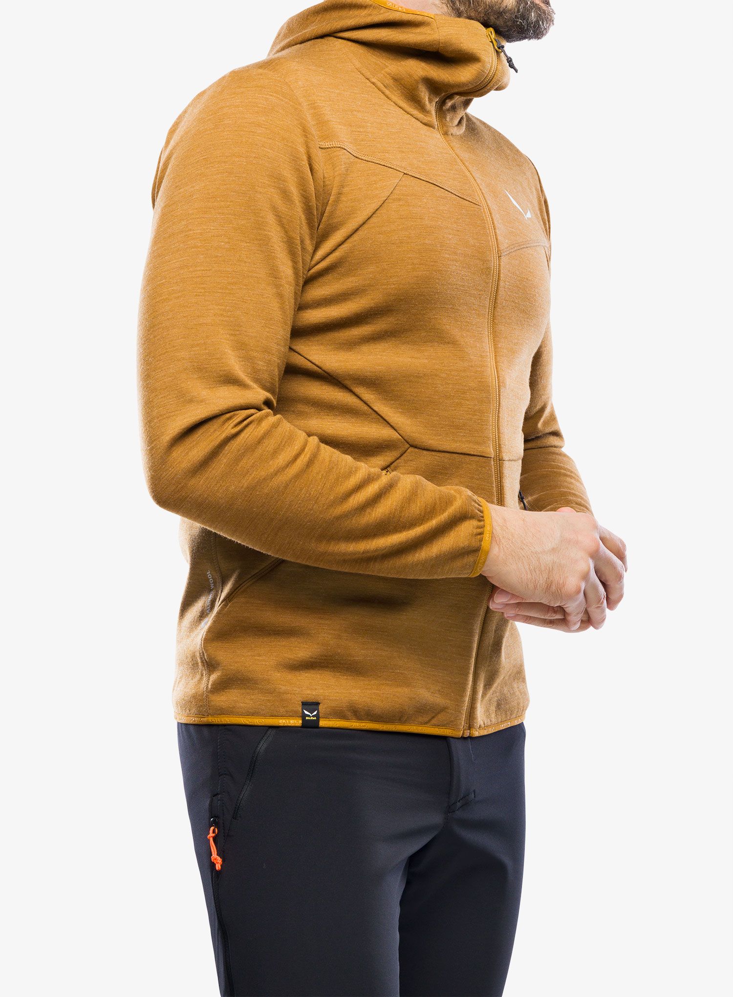 Jopica s kapuco Salewa Nuvolao Alpine Wool Jacket - golden brown