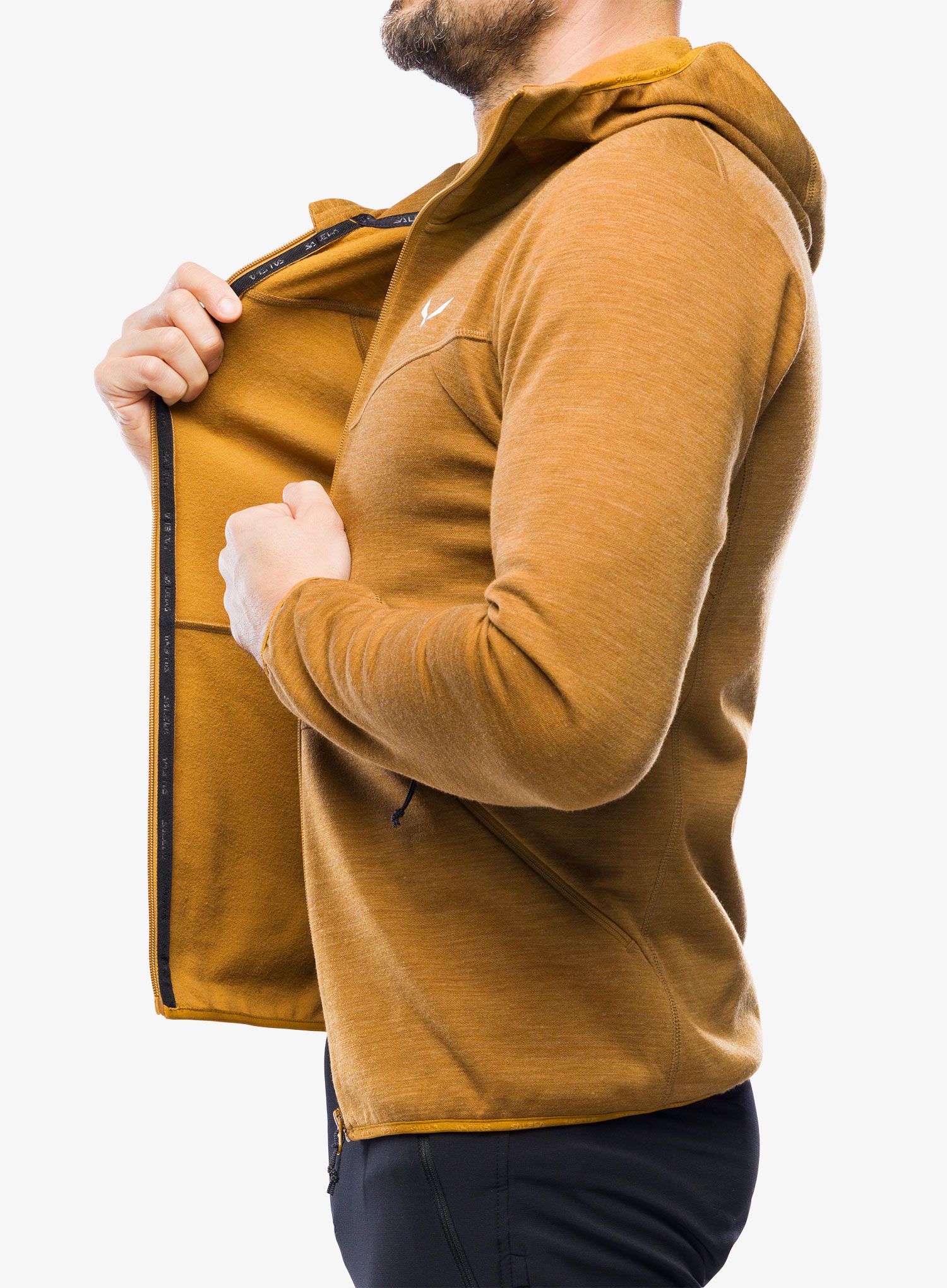 Jopica s kapuco Salewa Nuvolao Alpine Wool Jacket - golden brown