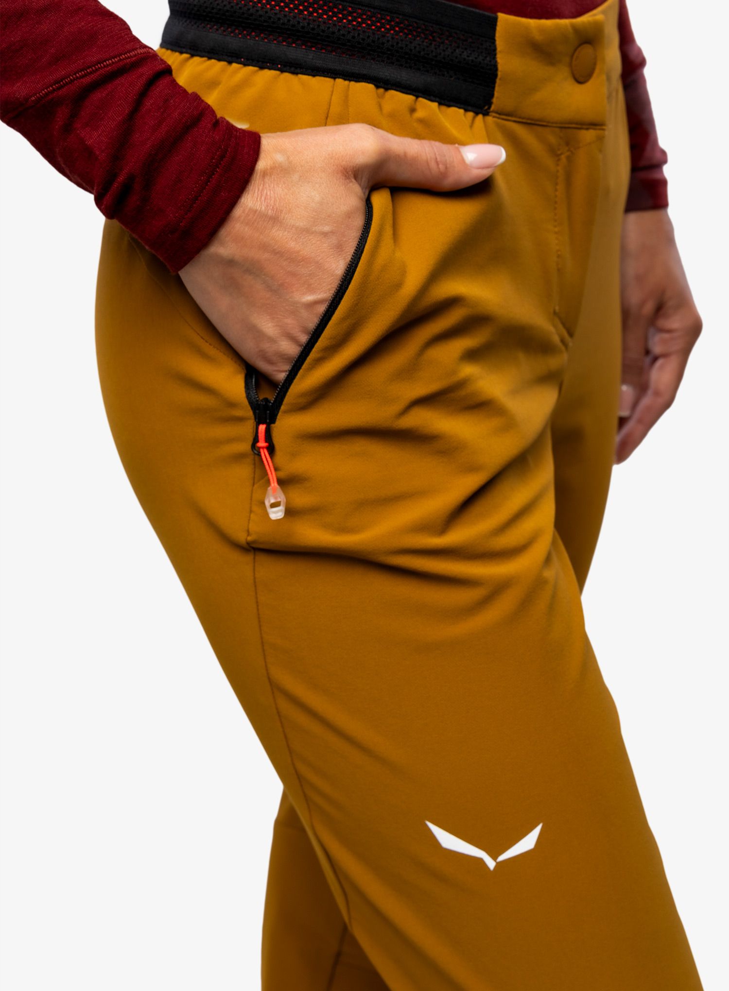 Ženske softshell hlače Salewa Pedroc 2 DST Regular Pant - golden brown