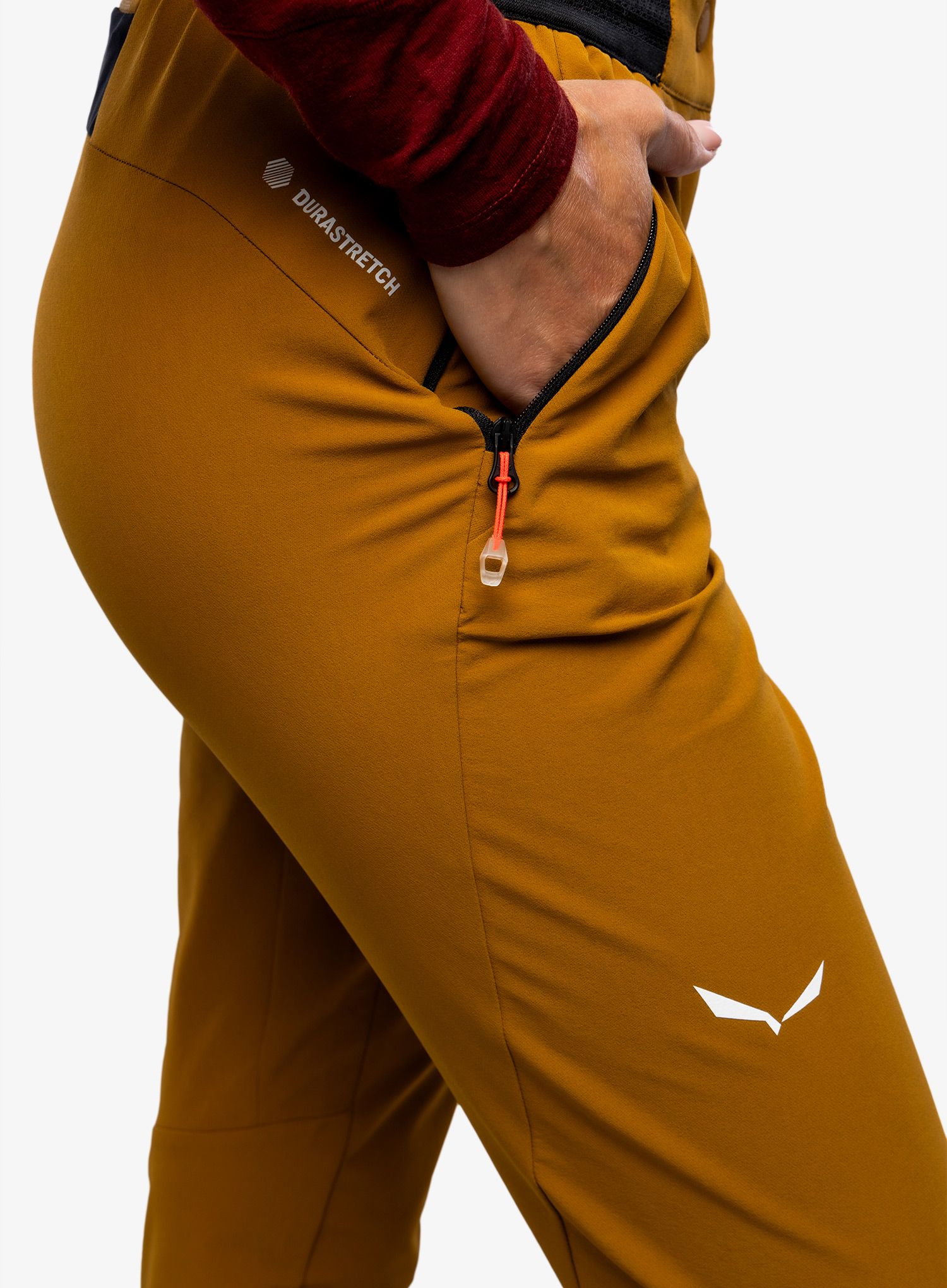Ženske softshell hlače Salewa Pedroc 2 DST Regular Pant - golden brown