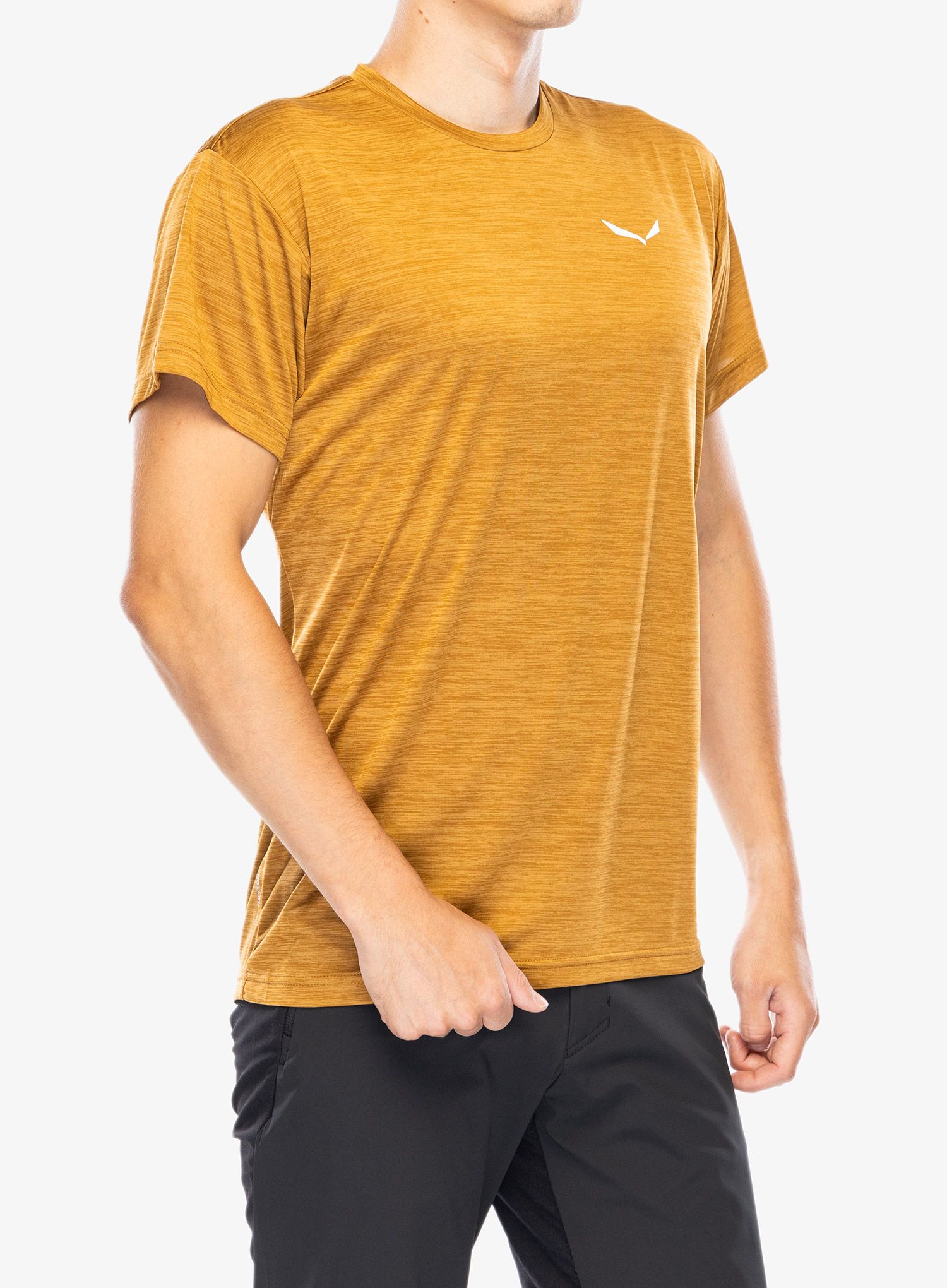 Športna majica Salewa Puez Melange Dry S/S Tee - golden brown melange