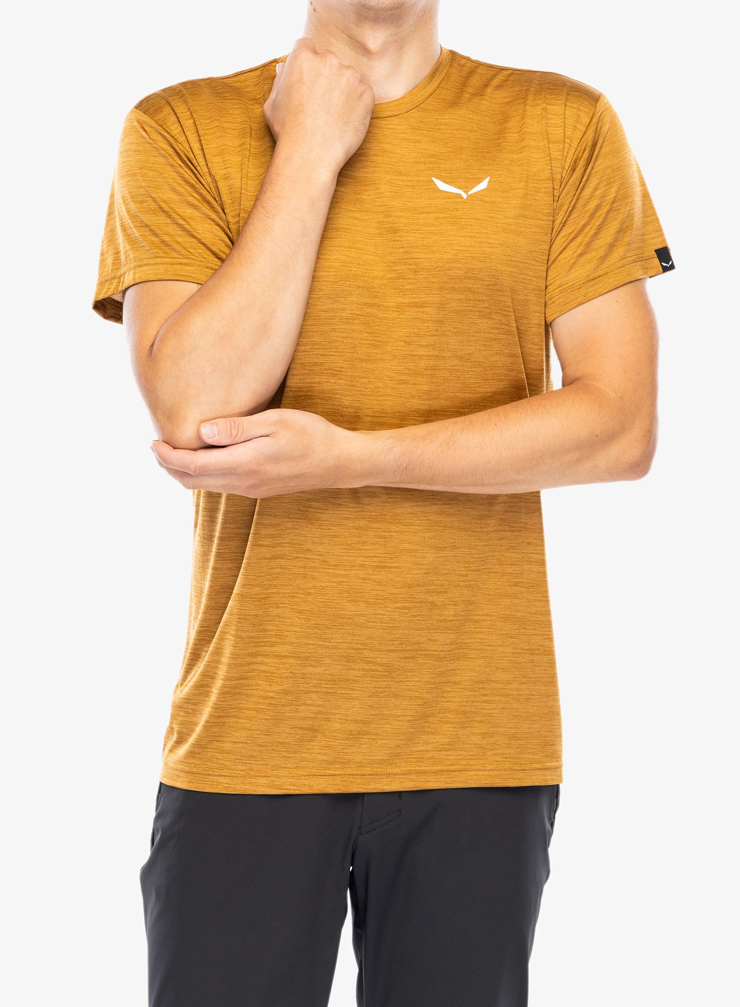 Športna majica Salewa Puez Melange Dry S/S Tee - golden brown melange