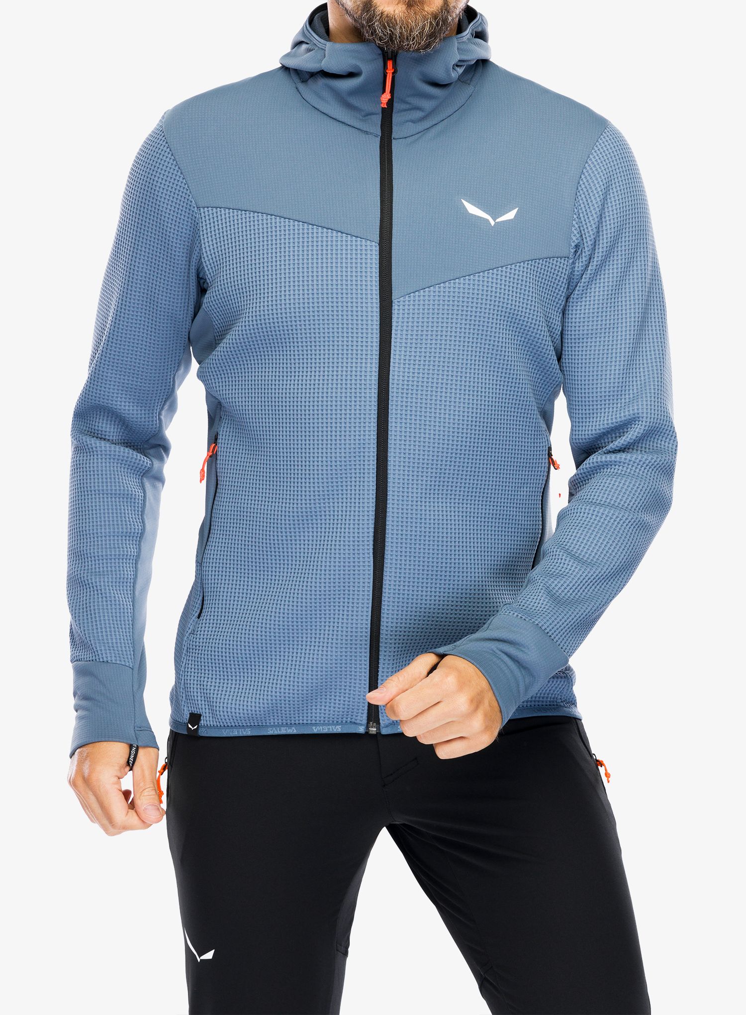 Flis Salewa Puez Waffle Hyb PL HD Jacket - java blue