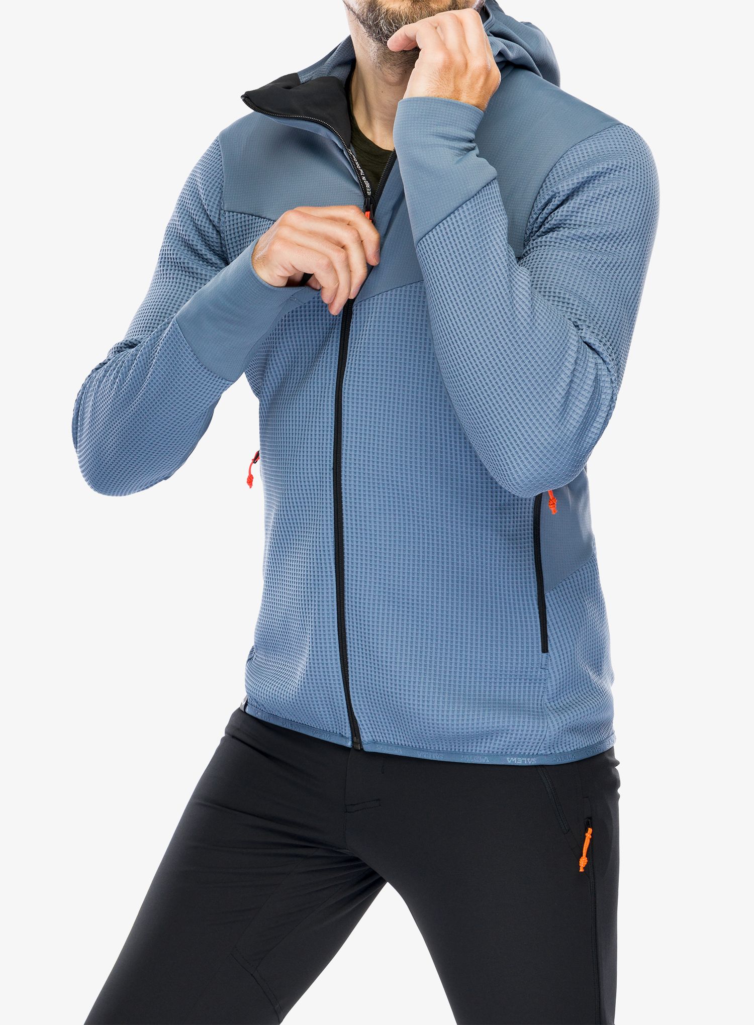 Flis Salewa Puez Waffle Hyb PL HD Jacket - java blue