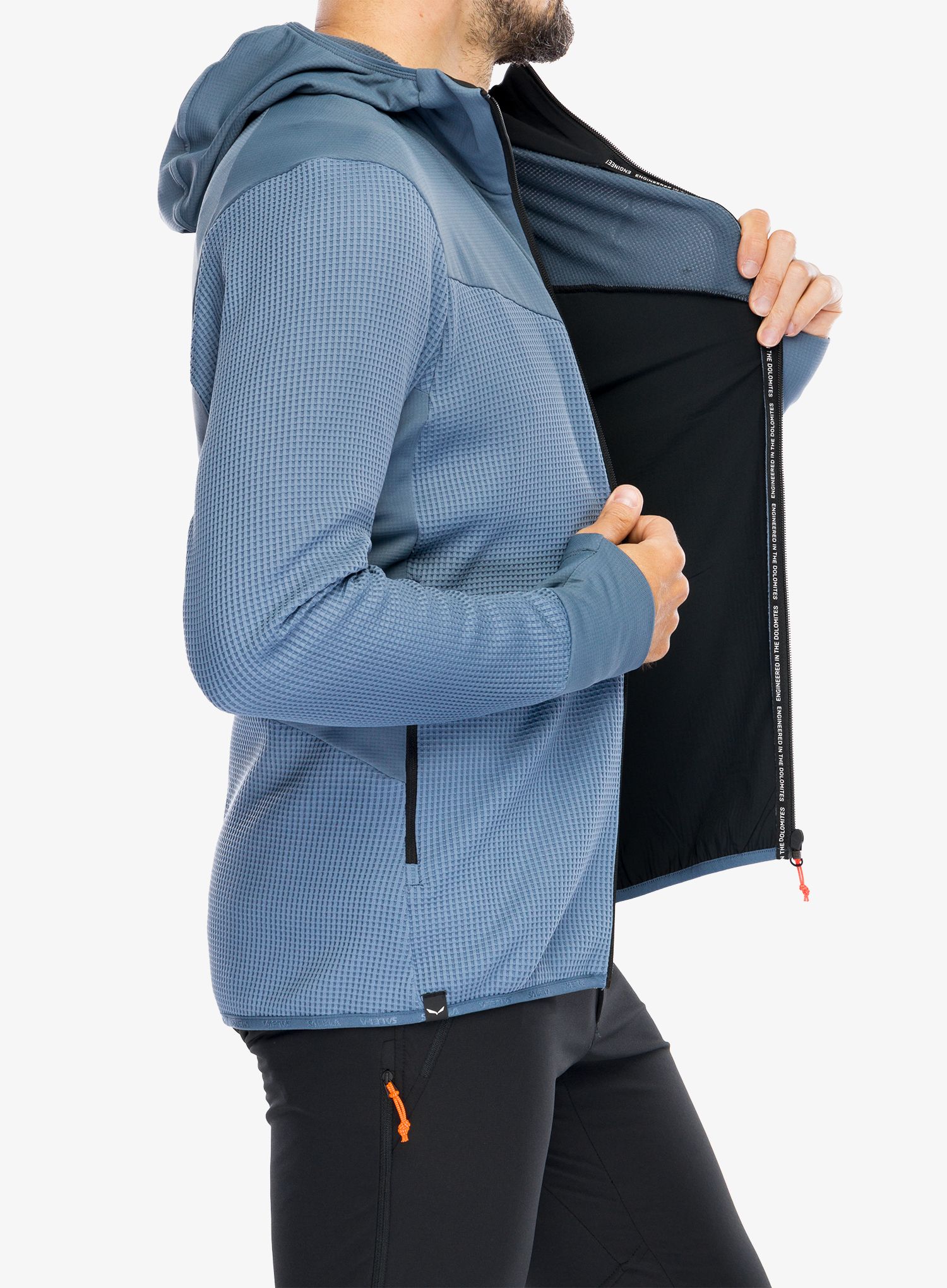Flis Salewa Puez Waffle Hyb PL HD Jacket - java blue