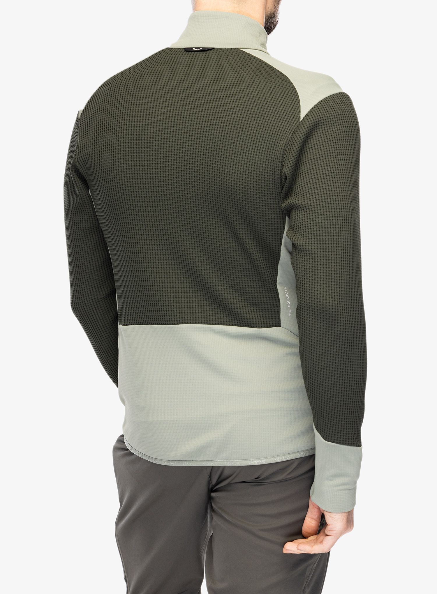 Flis Salewa Puez Waffle Hyb PL Jacket  - olive/shadow
