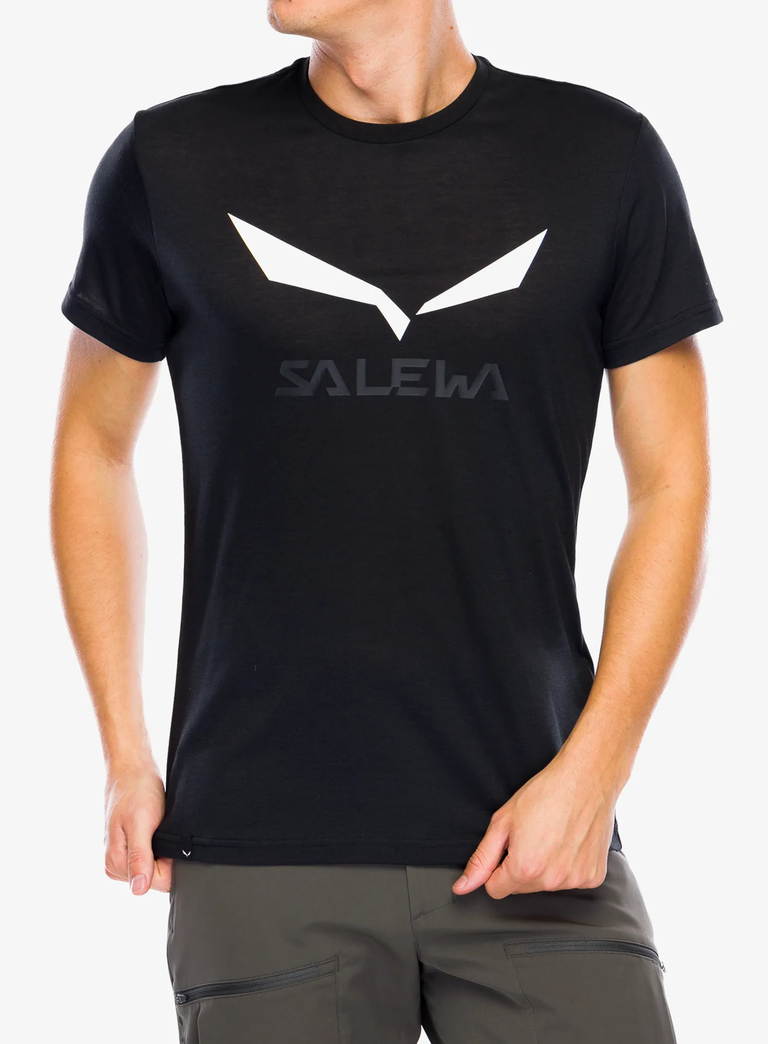 Majica Salewa Solidlogo Dry T-shirt - black out