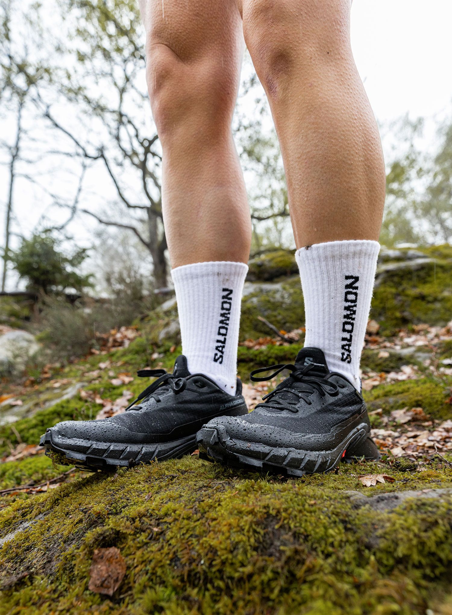 Ženski tekaški čevlji Salomon Alphacross 5 GTX - black/black/ebon