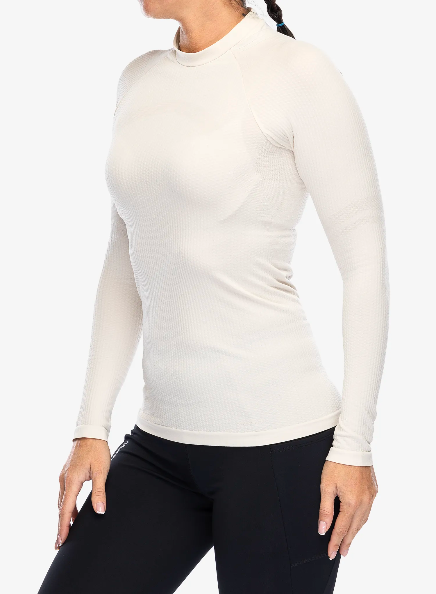 Ženska termo flis jopa Salomon Essential Warm L/S Top - rainy day