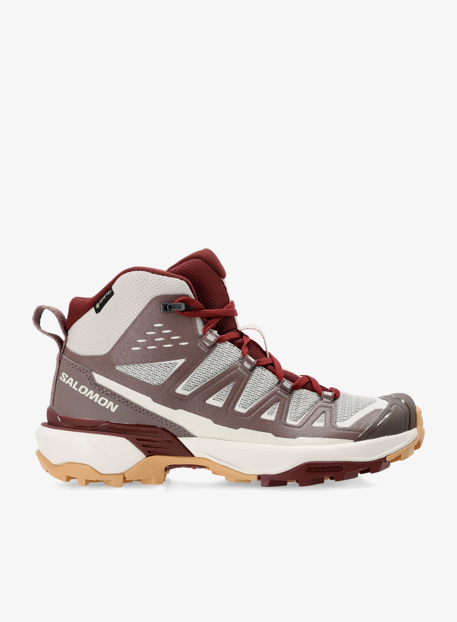 Ženski pohodniški čevlji Salomon X Ultra 360 Edge Mid GTX - silver/iron/rum