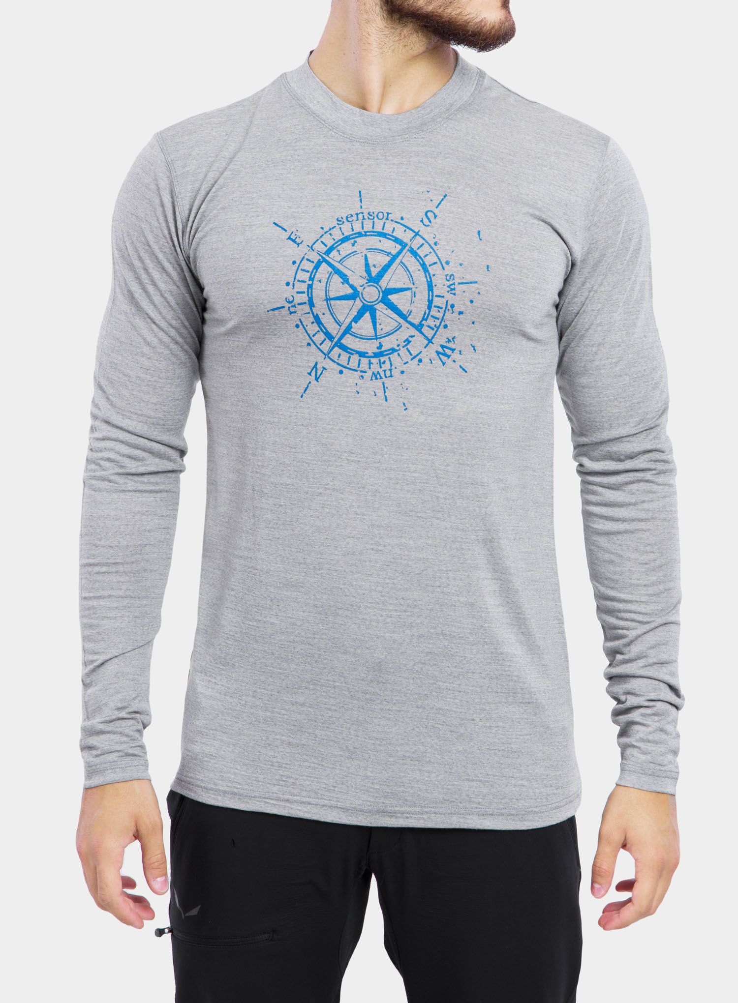 Termo flis jopa Sensor Merino Active PT Tee L/S - grey compass