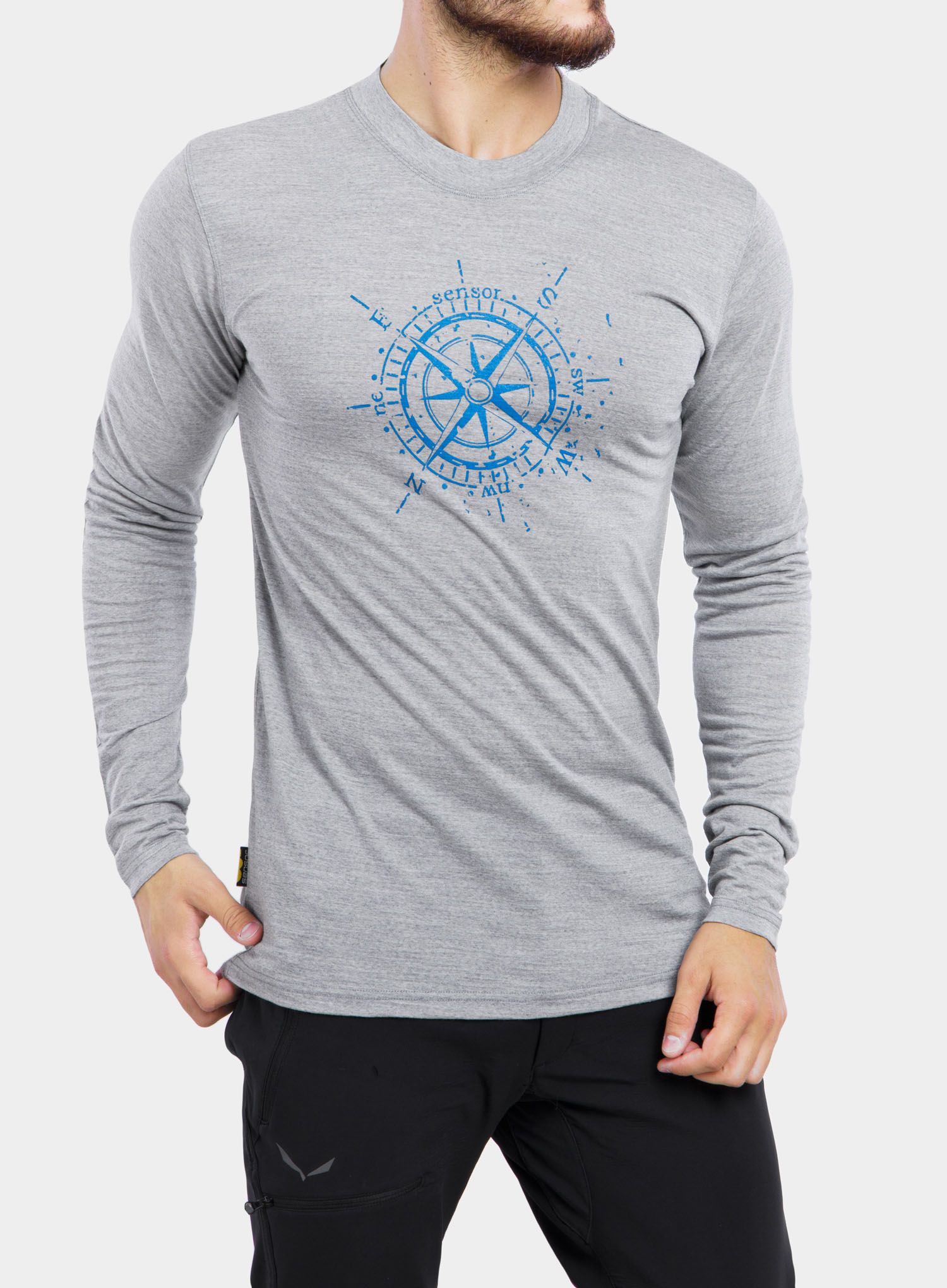 Termo flis jopa Sensor Merino Active PT Tee L/S - grey compass