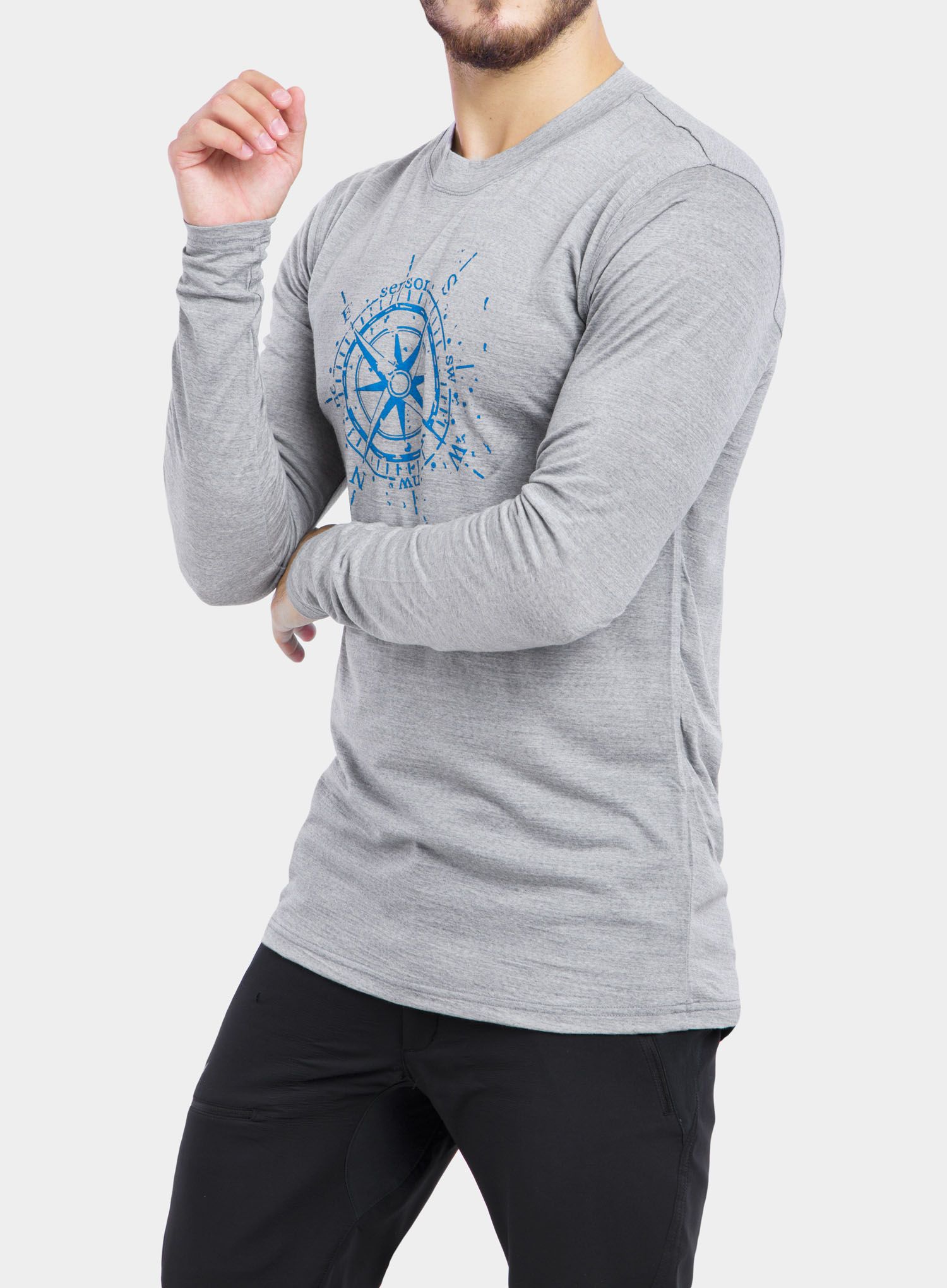 Termo flis jopa Sensor Merino Active PT Tee L/S - grey compass