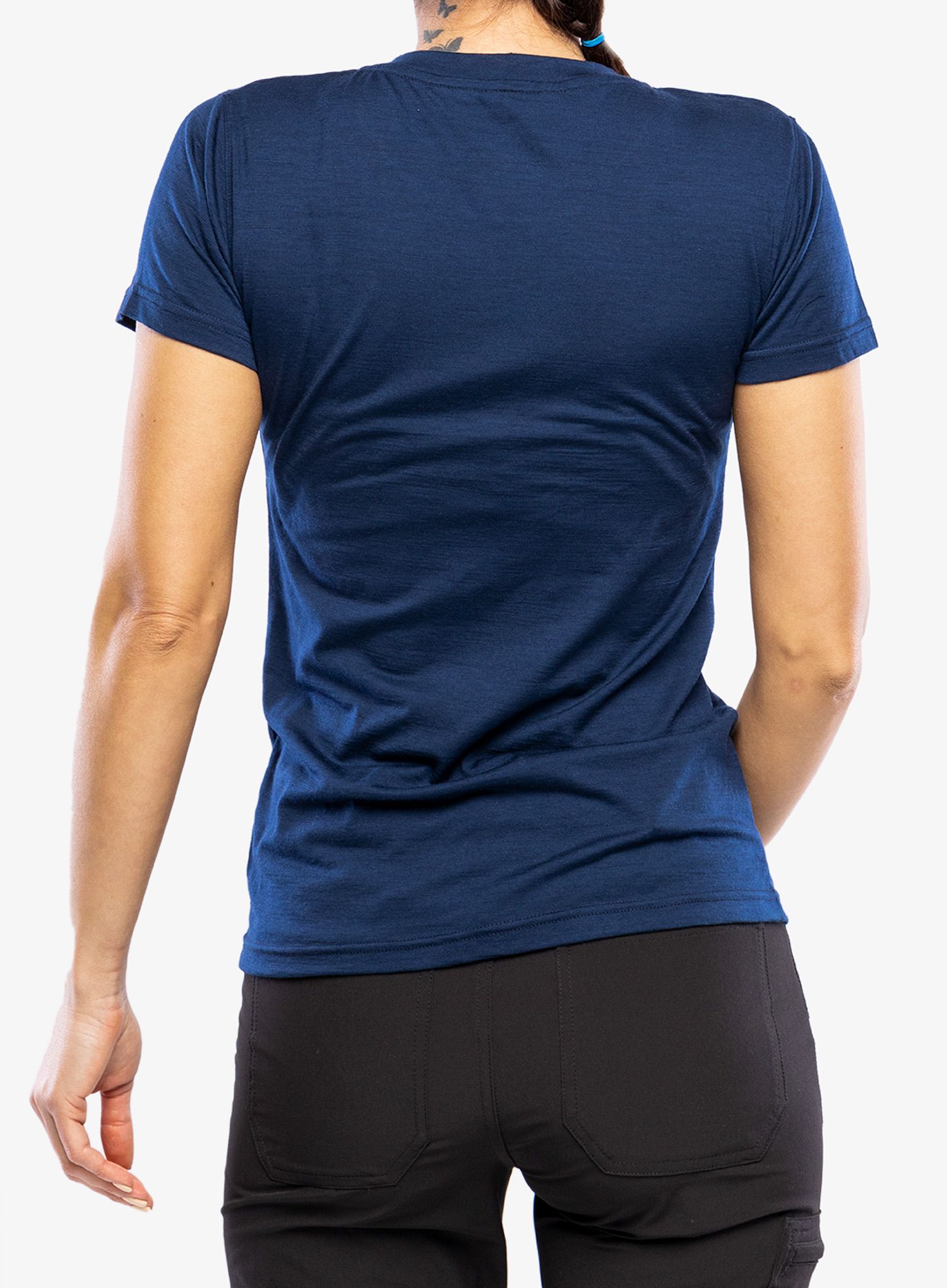 Majica s potiskom ženska Sensor Merino Active PT S/S Fox - deep blue