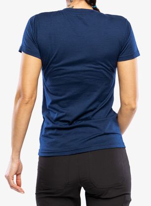 Majica s potiskom ženska Sensor Merino Active PT S/S Fox - deep blue