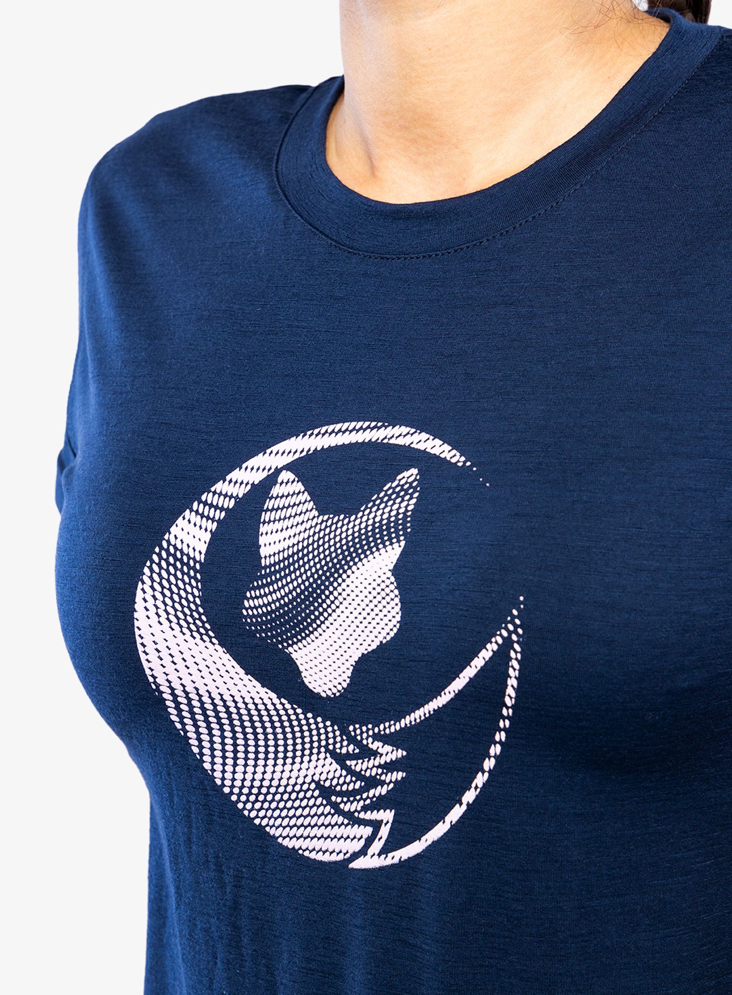 Majica s potiskom ženska Sensor Merino Active PT S/S Fox - deep blue