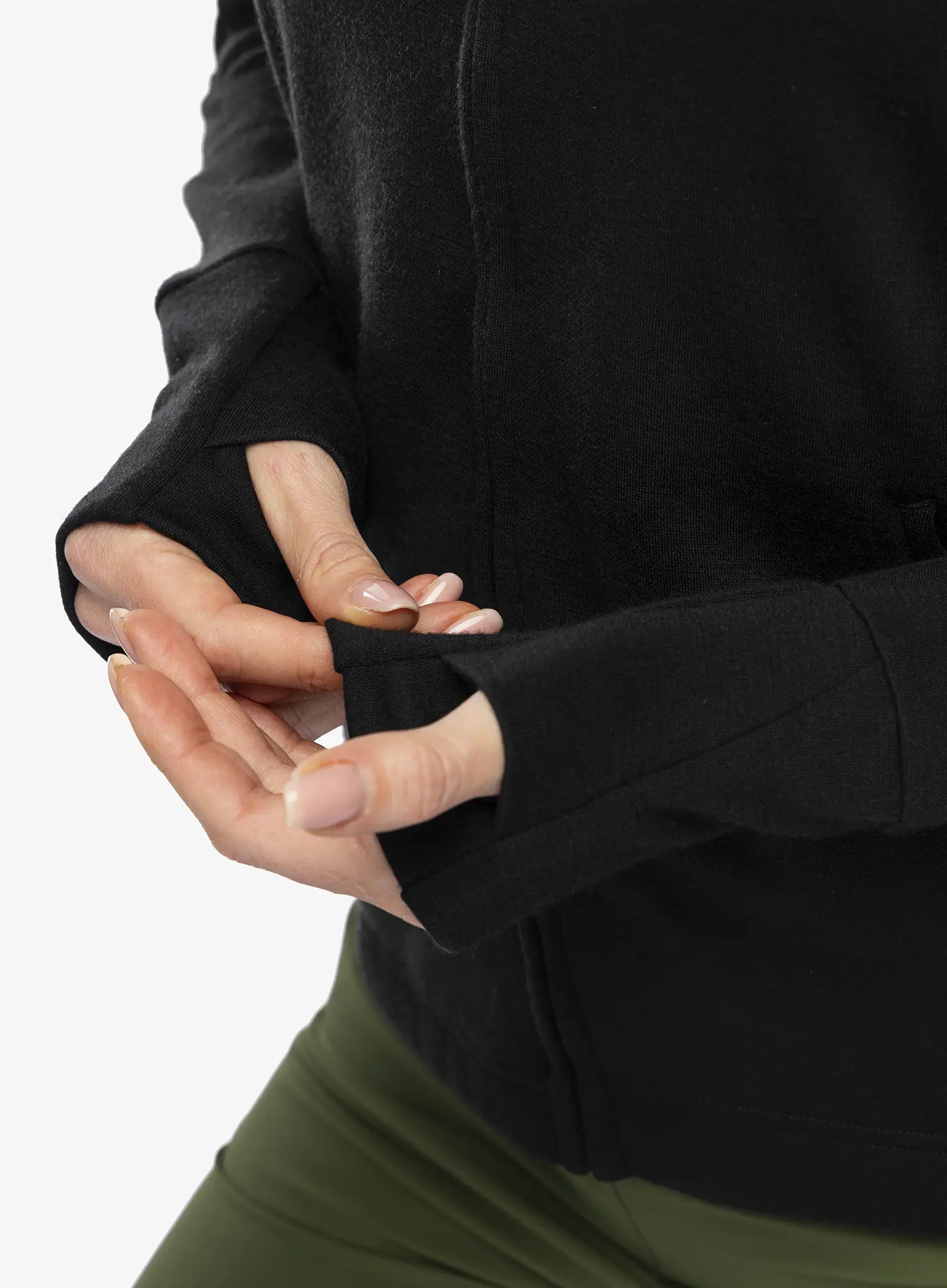 Ženska jopica Sensor Merino Upper Fleece Full Zip - black