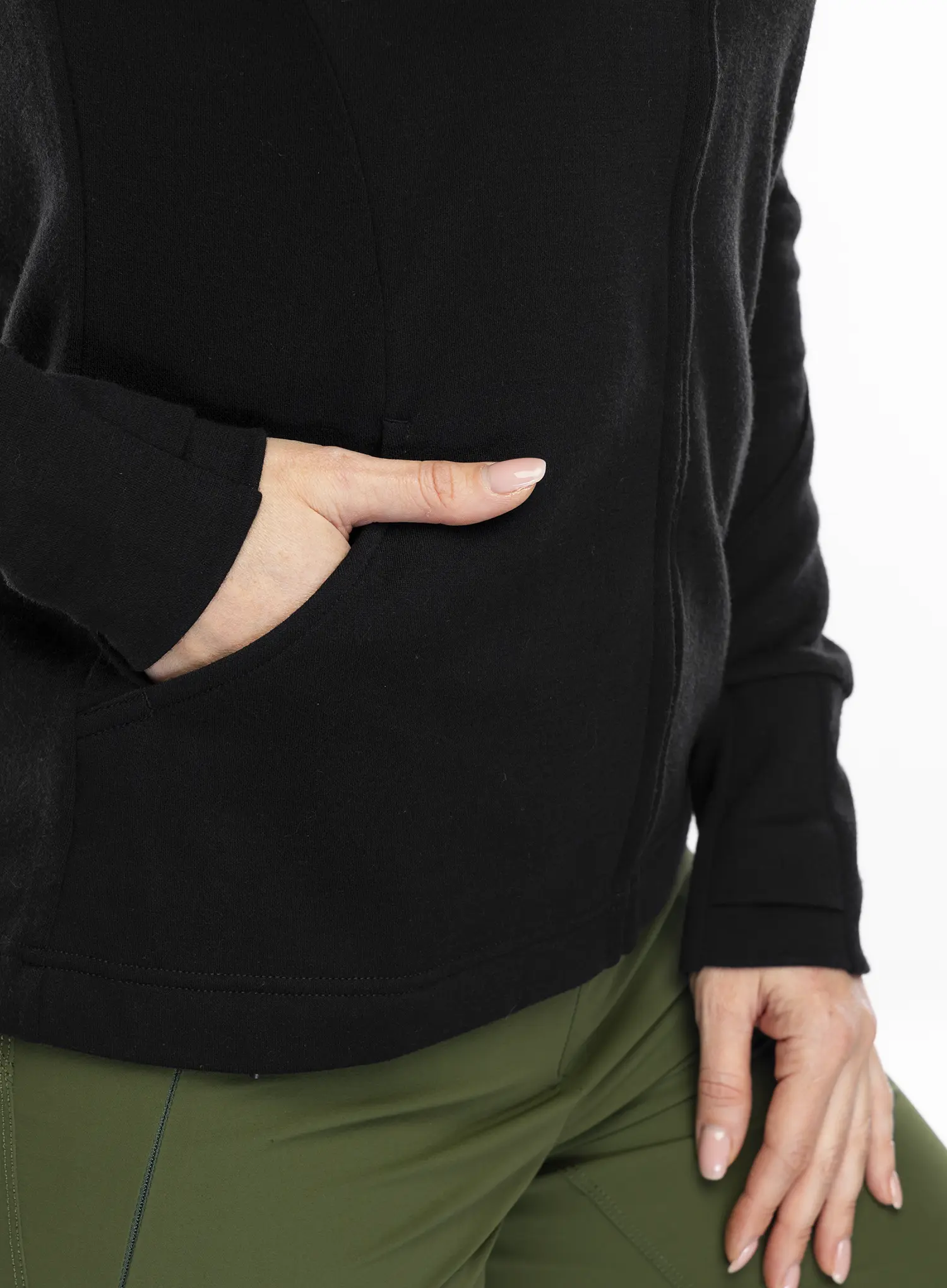 Ženska jopica Sensor Merino Upper Fleece Full Zip - black