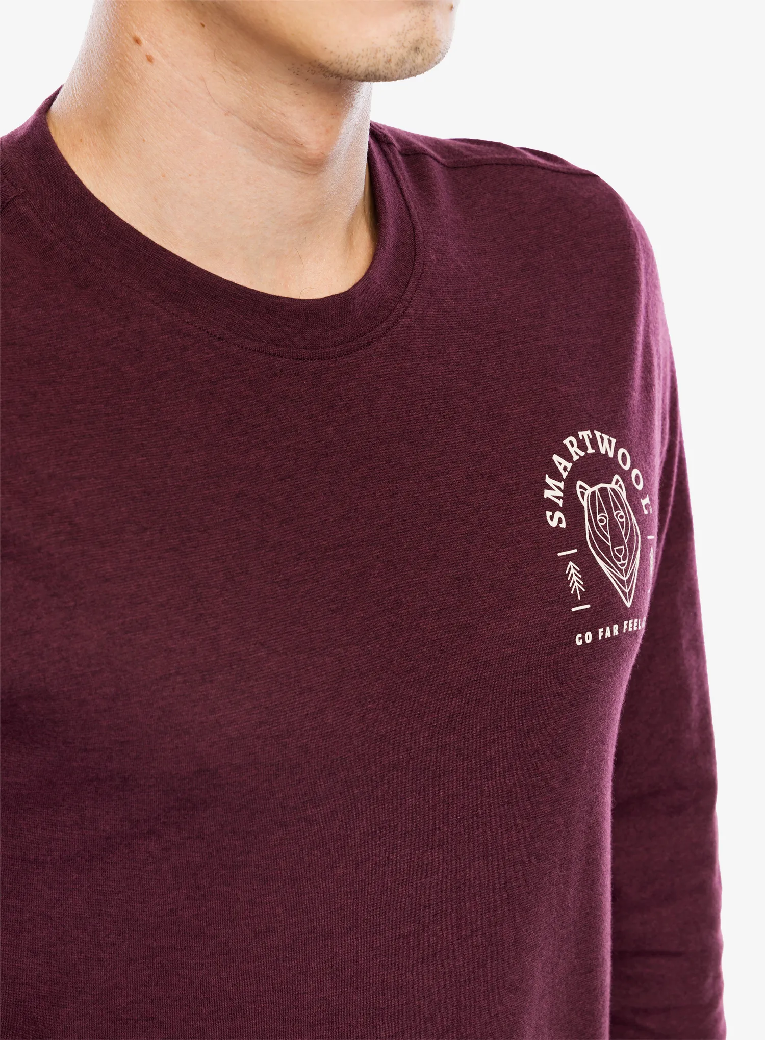 Puloverji brez kapuce Smartwool Bear Stare Graphic Long Sleeve Tee - eggplant