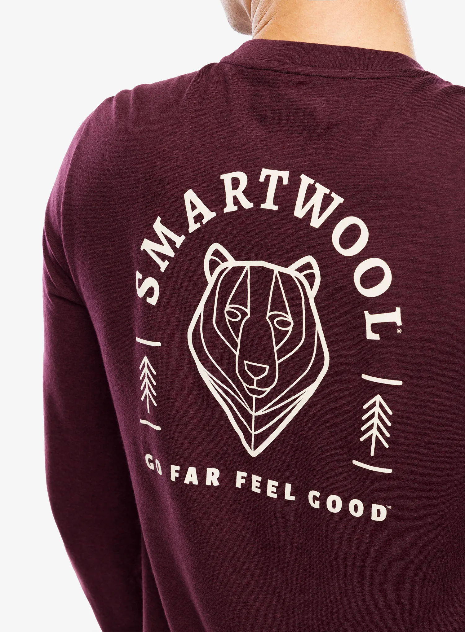 Puloverji brez kapuce Smartwool Bear Stare Graphic Long Sleeve Tee - eggplant