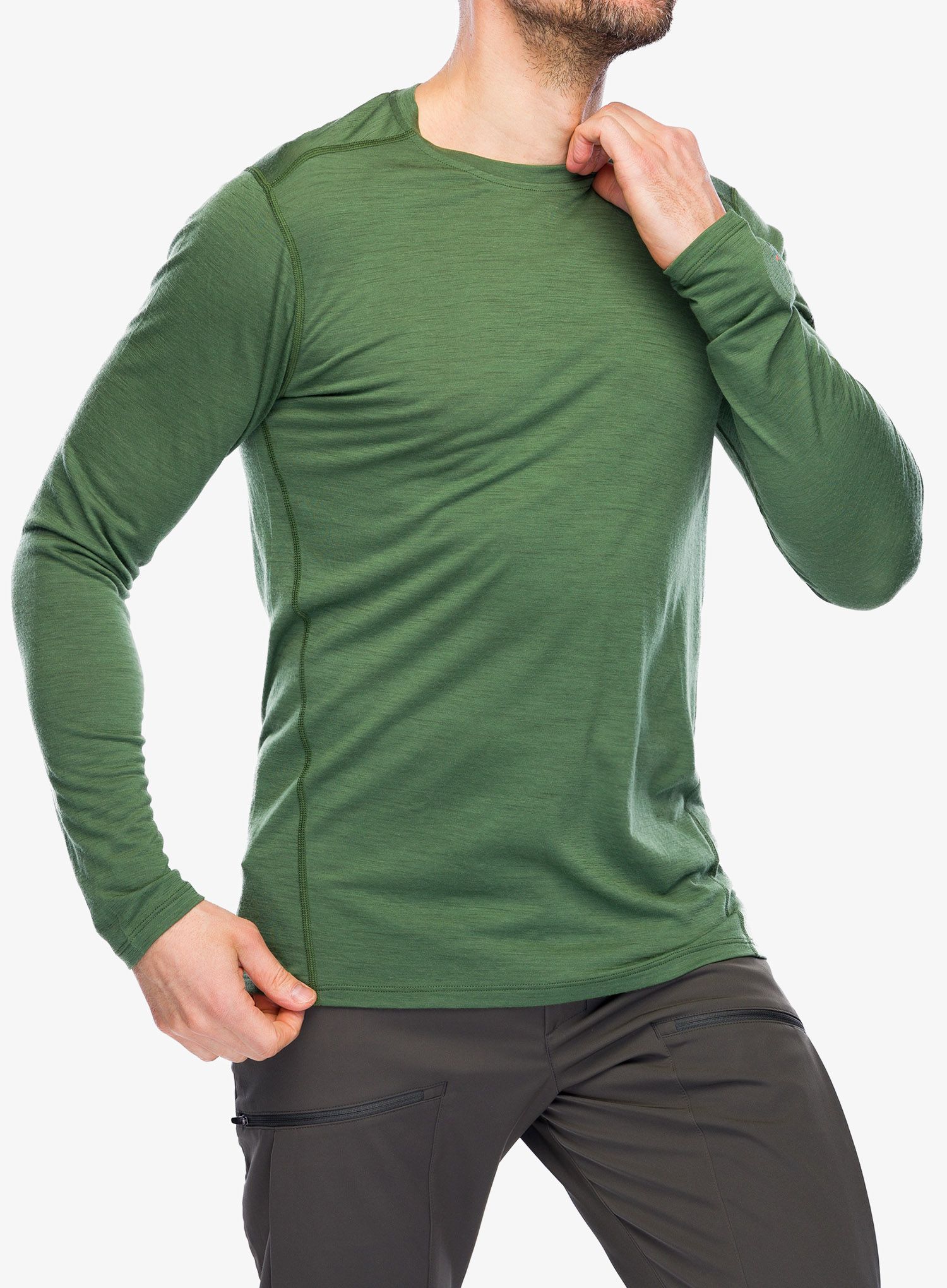 Termo flis jopa Smartwool Classic Merino Base Layer LS Boxed - fern green