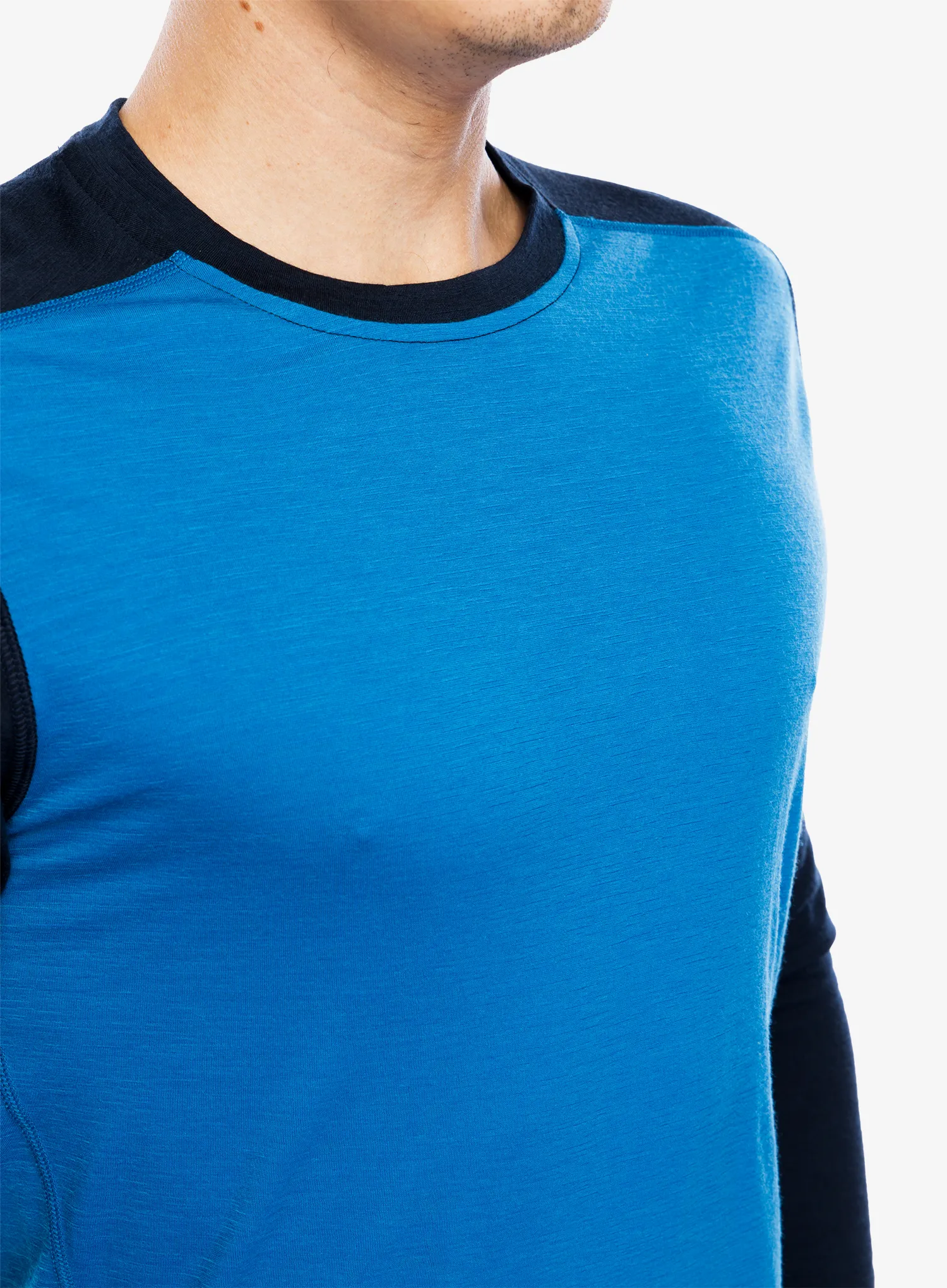 Termo flis jopa Smartwool Classic Merino Base Layer LS Boxed - laguna blue/deep navy