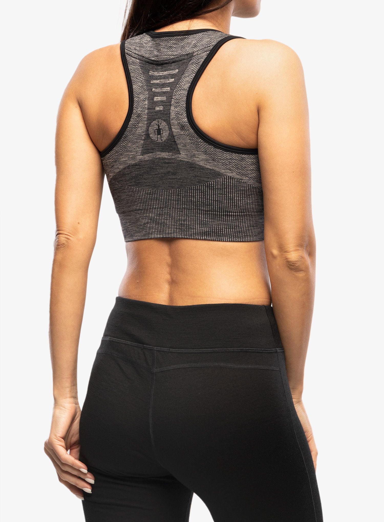 Športni nedrček Smartwool Intraknit Racerback Bra - black heather
