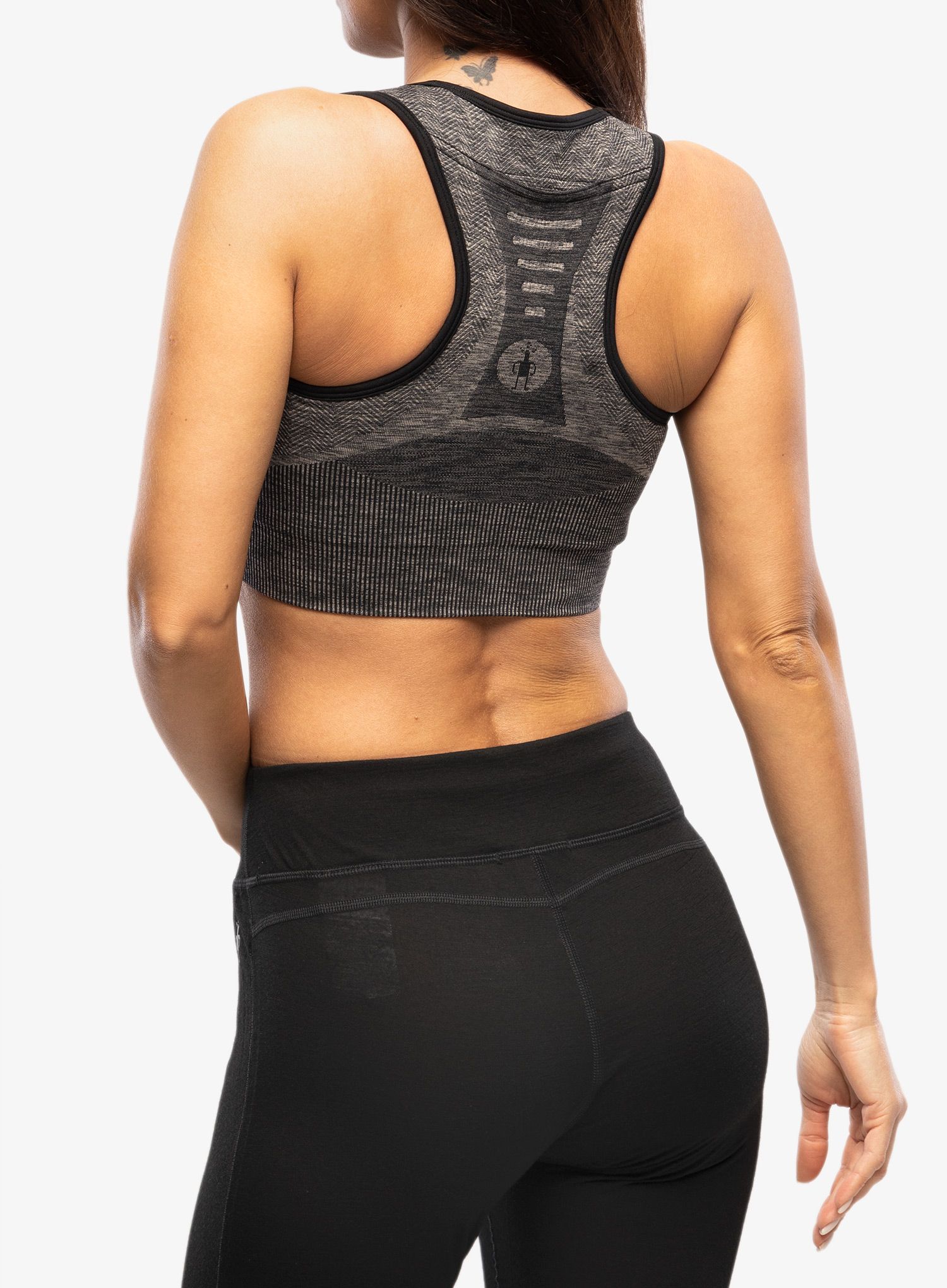 Športni nedrček Smartwool Intraknit Racerback Bra - black heather