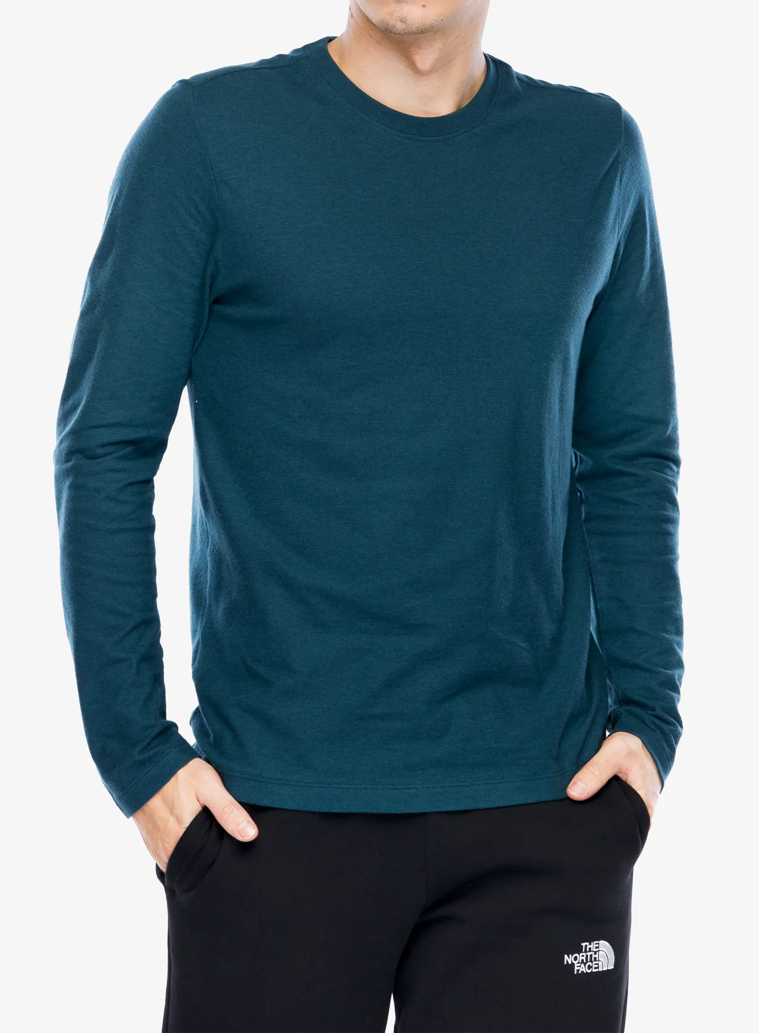 Puloverji brez kapuce Smartwool Perfect Crew Long Sleeve Tee - twilight blue