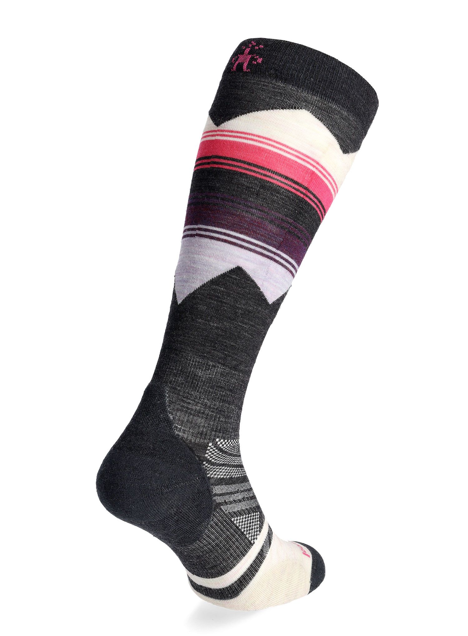 Ženske merino nogavice Smartwool Ski TC Pattern OTC Socks - charcoal