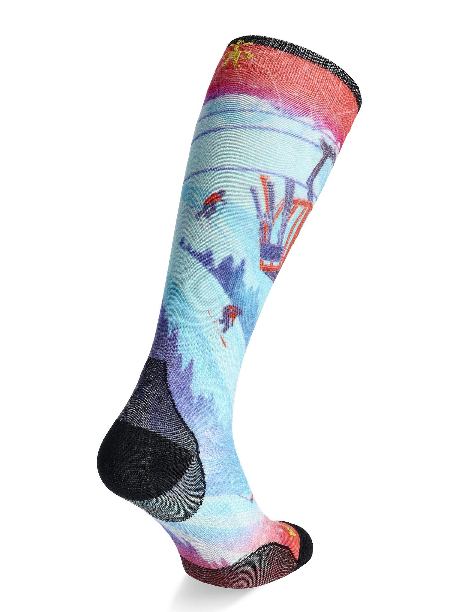 Merino nogavice Smartwool Ski Zero Cushion Ski Day Print OTC - laguna blue