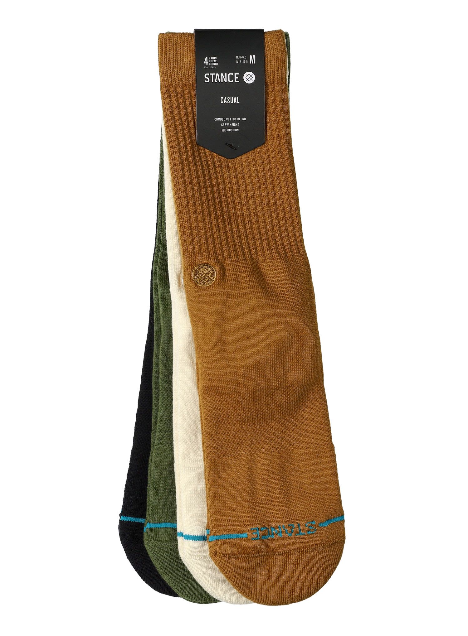 Nogavice Stance Icon Crew 4-Pack - gold