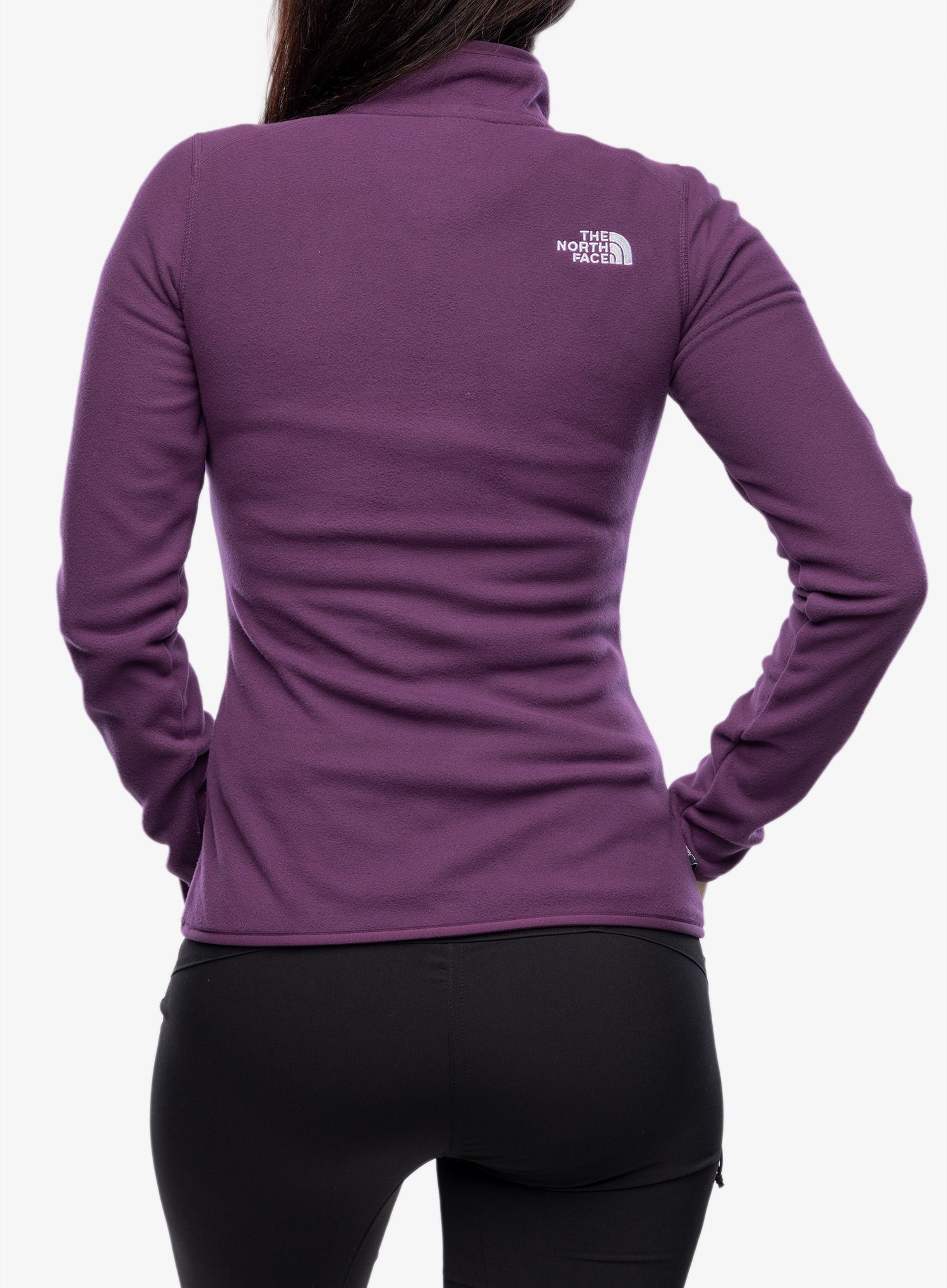 Ženska jopica z zadrgo The North Face 100 Glacier 1/4 Zip - black currant