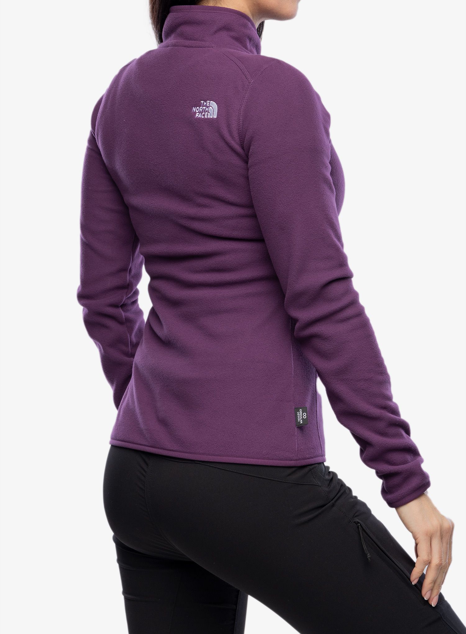 Ženska jopica z zadrgo The North Face 100 Glacier 1/4 Zip - black currant