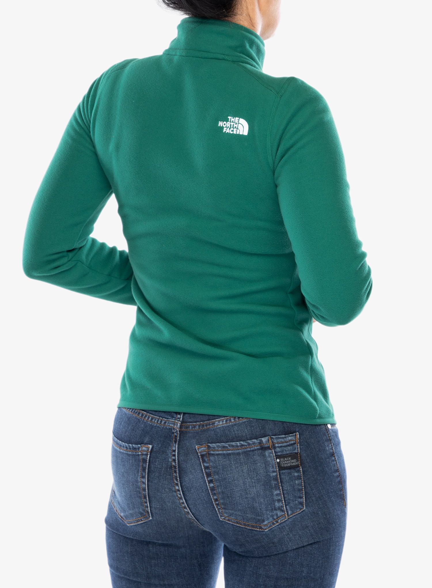 Ženski flis The North Face 100 Glacier 1/4 Zip - evergreen