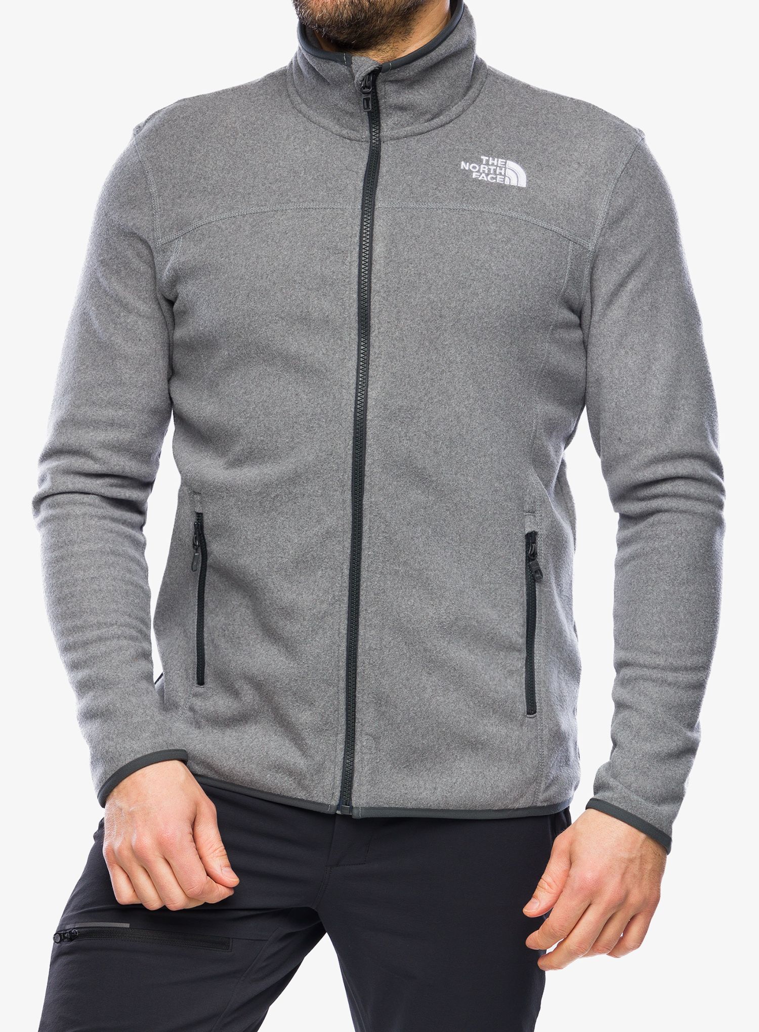 Puloverji brez kapuce The North Face 100 Glacier Full Zip - medium grey