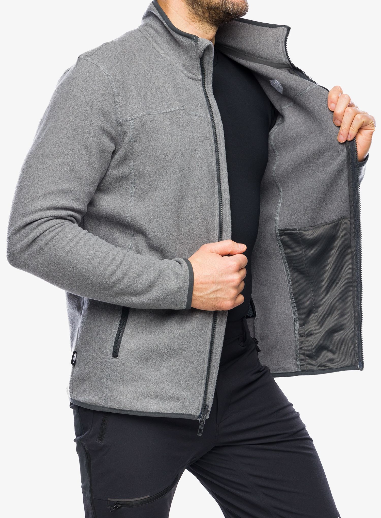 Puloverji brez kapuce The North Face 100 Glacier Full Zip - medium grey