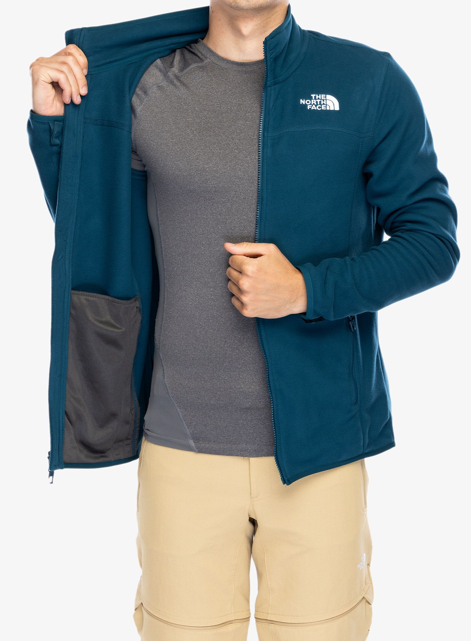 Flis The North Face 100 Glacier Full Zip - midnight petrol