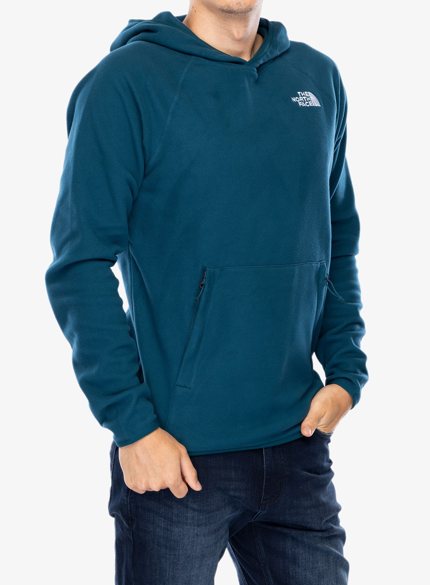 Flis The North Face 100 Glacier Hoodie - midnight petrol
