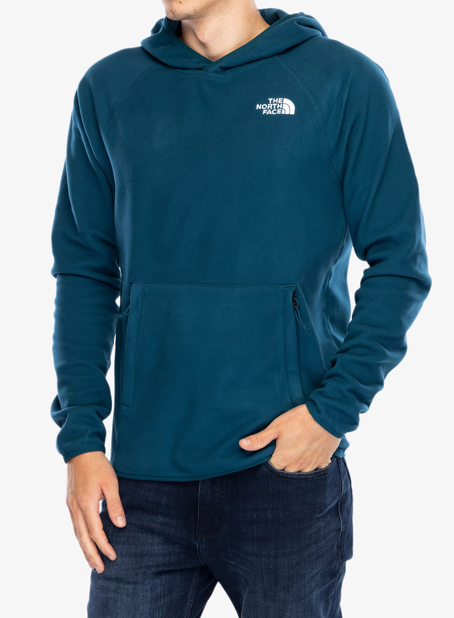 Flis The North Face 100 Glacier Hoodie - midnight petrol