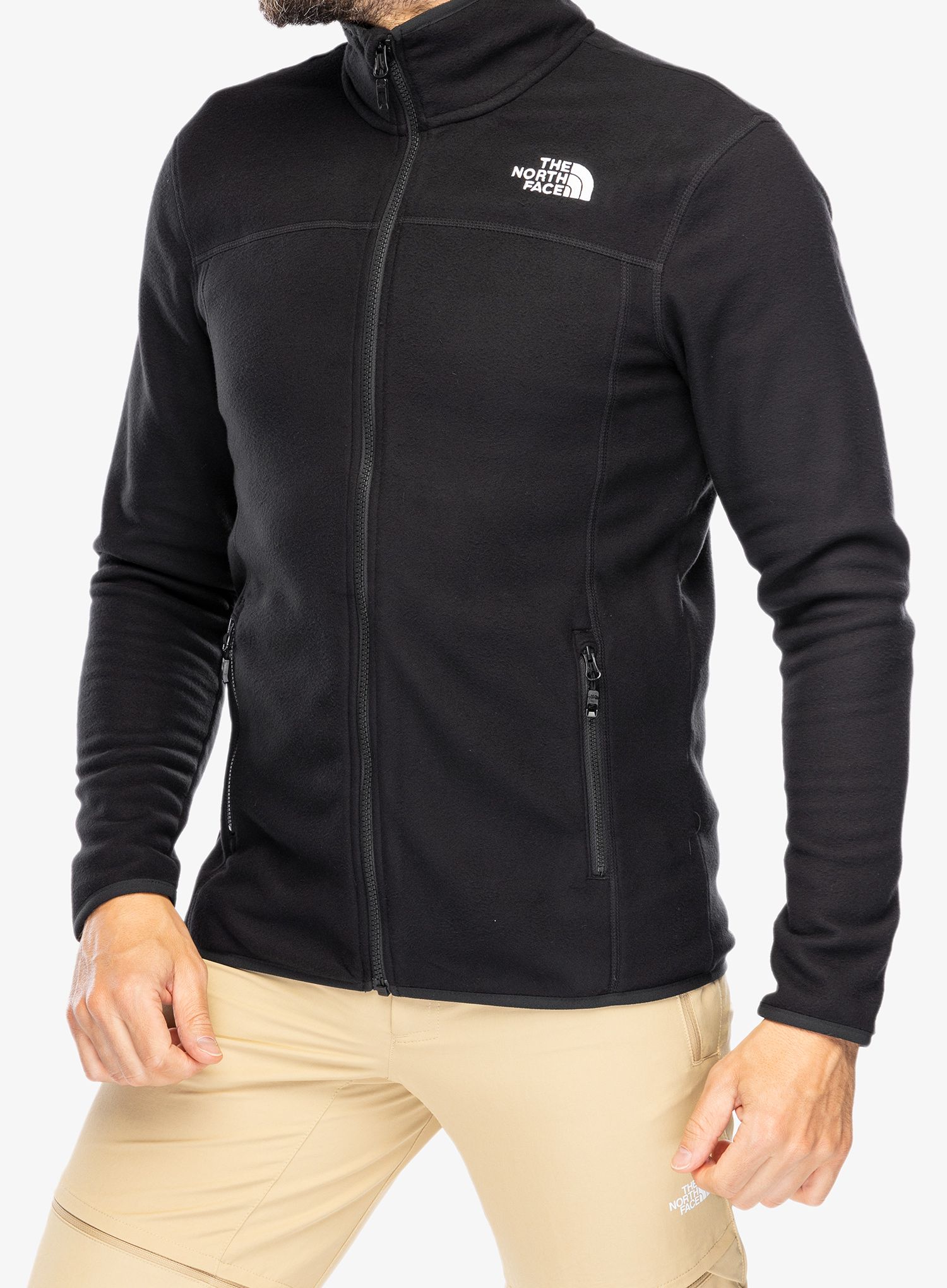 Puloverji brez kapuce The North Face 100 Glacier Full Zip - tnf black
