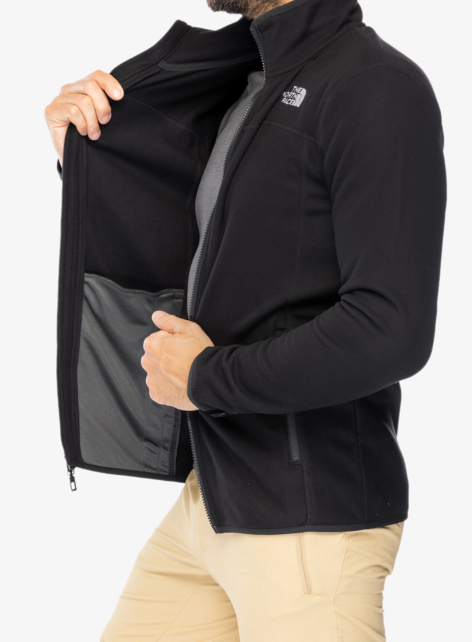 Puloverji brez kapuce The North Face 100 Glacier Full Zip - tnf black