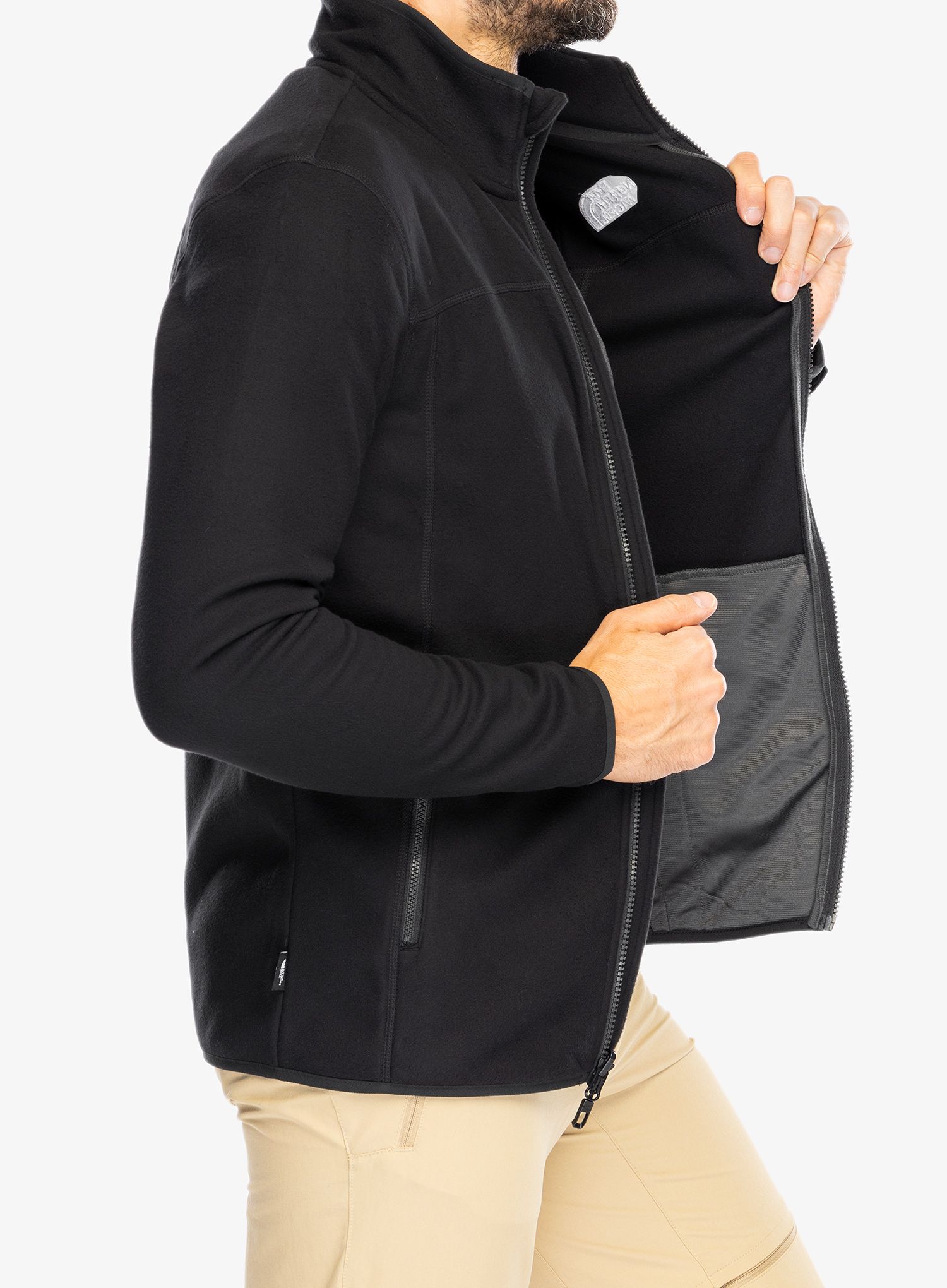 Puloverji brez kapuce The North Face 100 Glacier Full Zip - tnf black