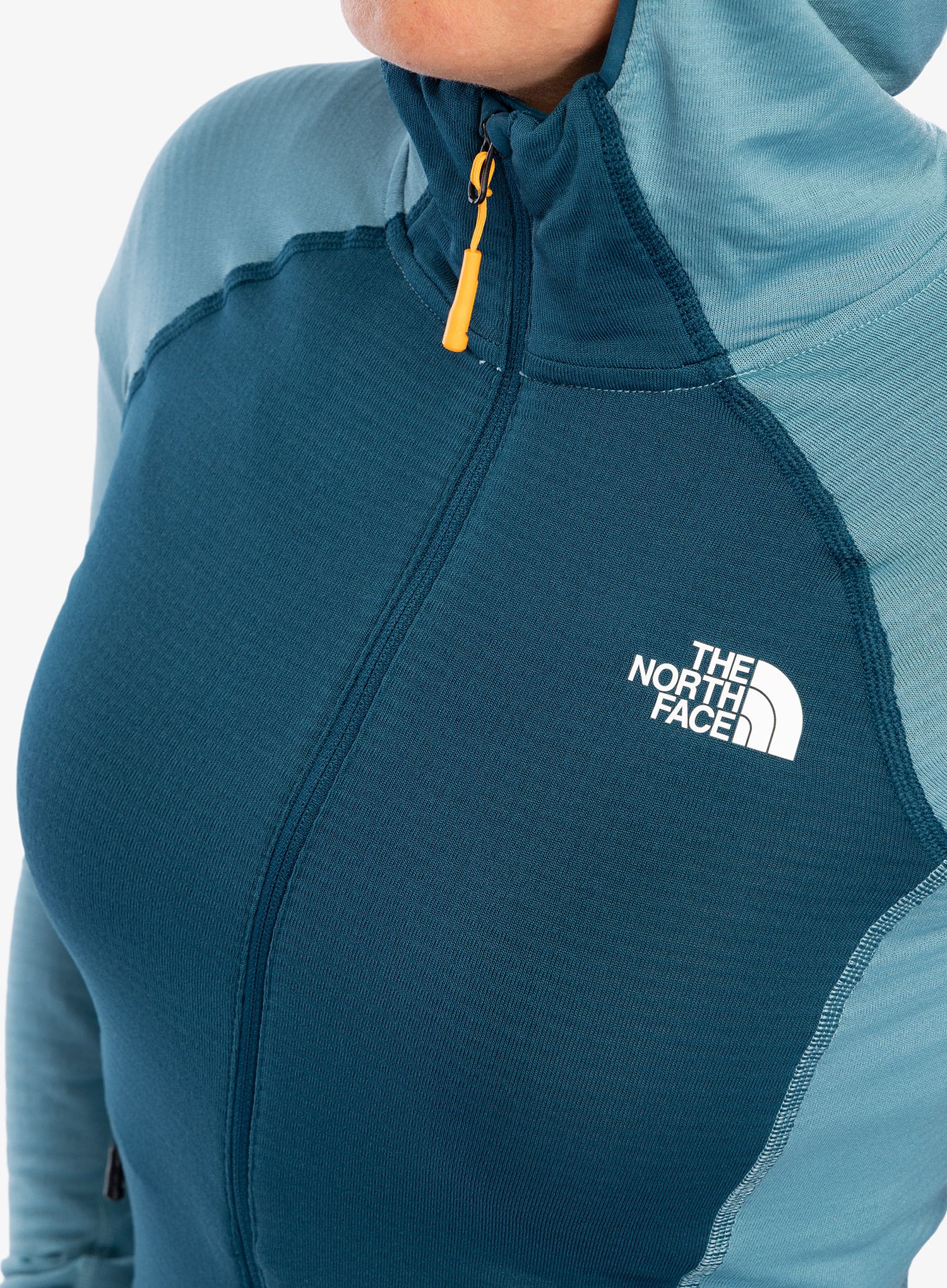 Ženska jopa s kapuco The North Face Bolt Polartec Hoodie - algae blue/midnight petrol