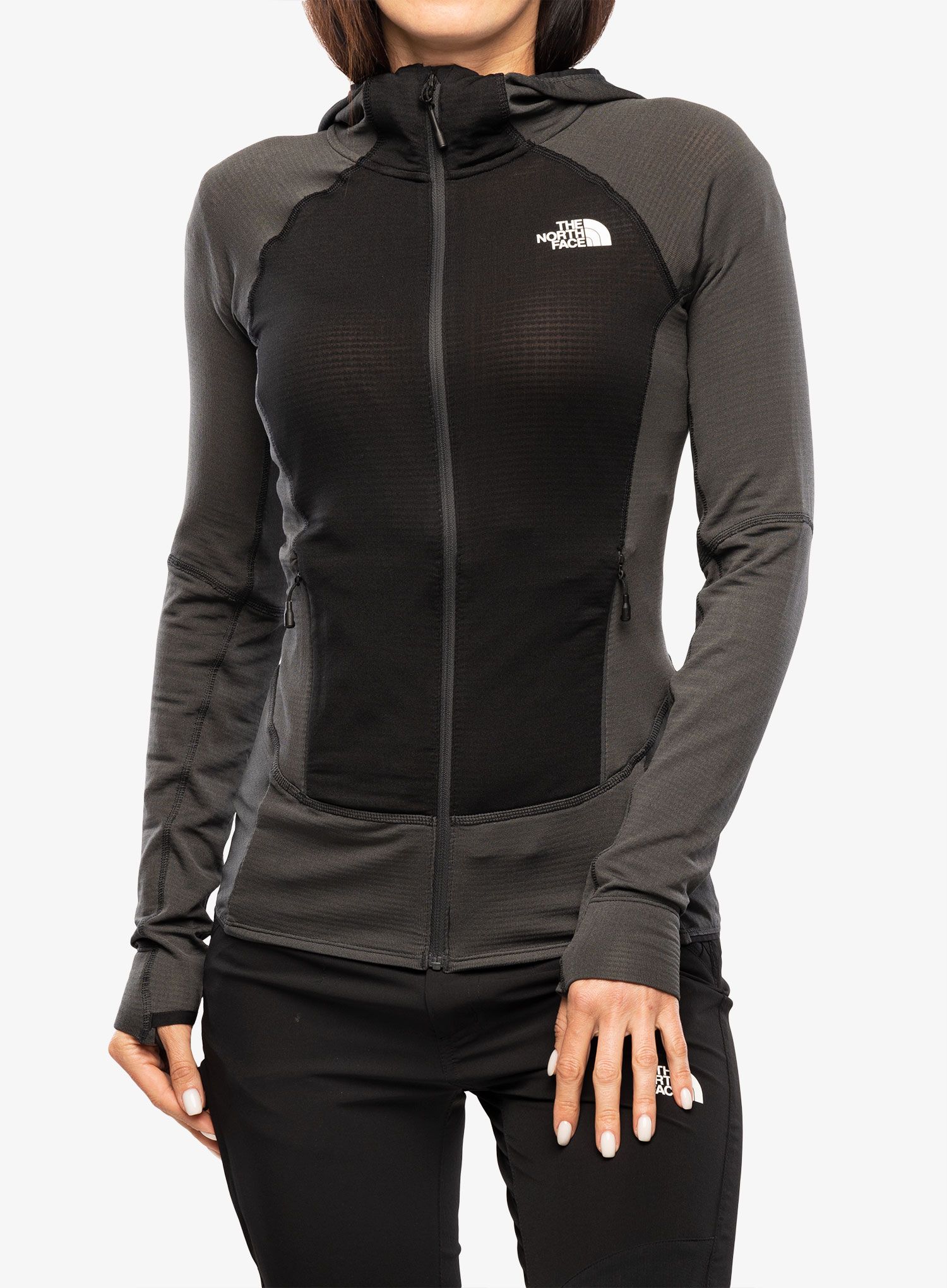 Ženska plezalna jopa The North Face Bolt Polartec Hoodie - asphalt grey