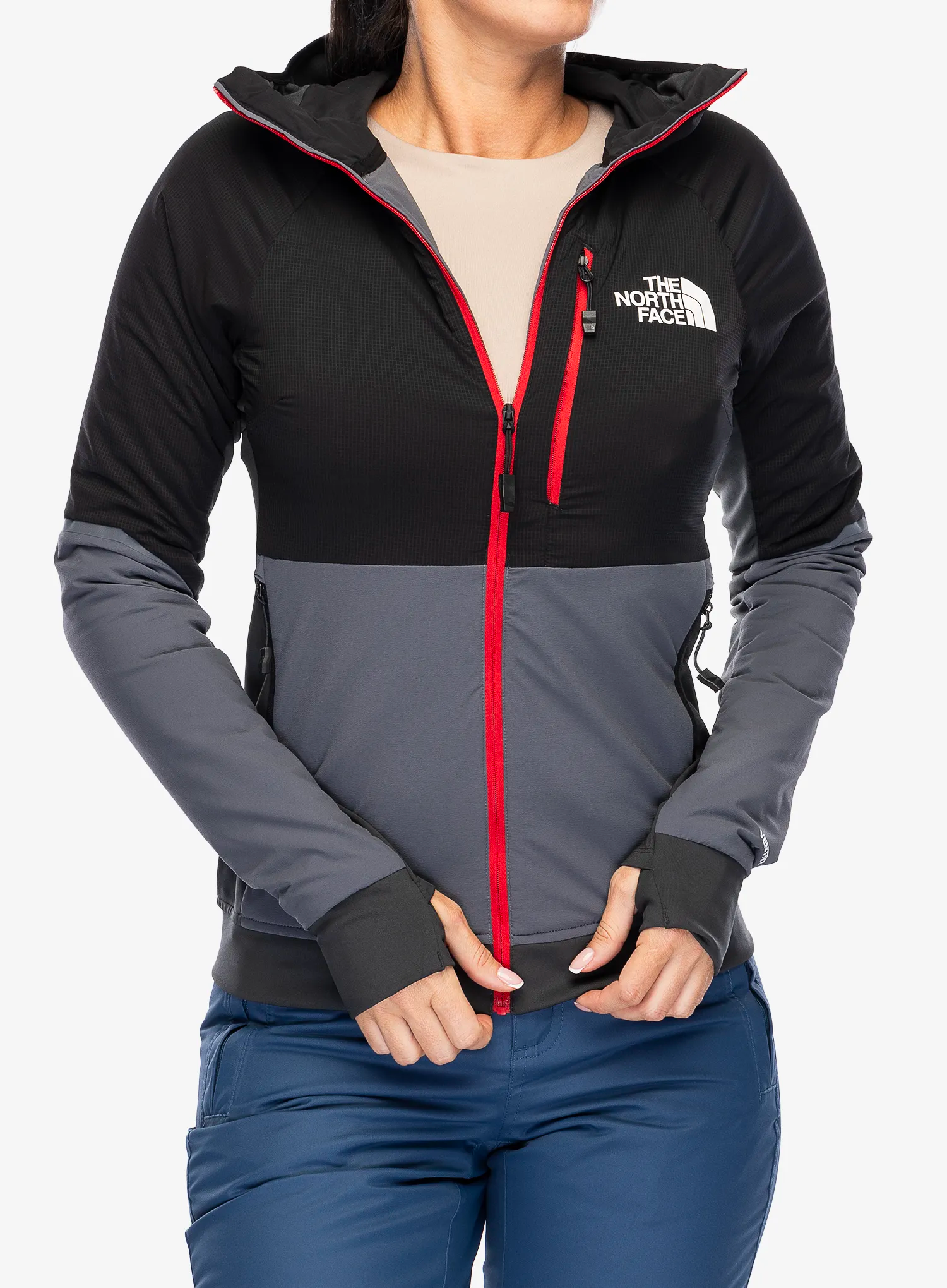 Ženska jakna The North Face Dawn Turn Hybrid Ventrix Hoodie - vandsgry/tnfblk/asphltgry