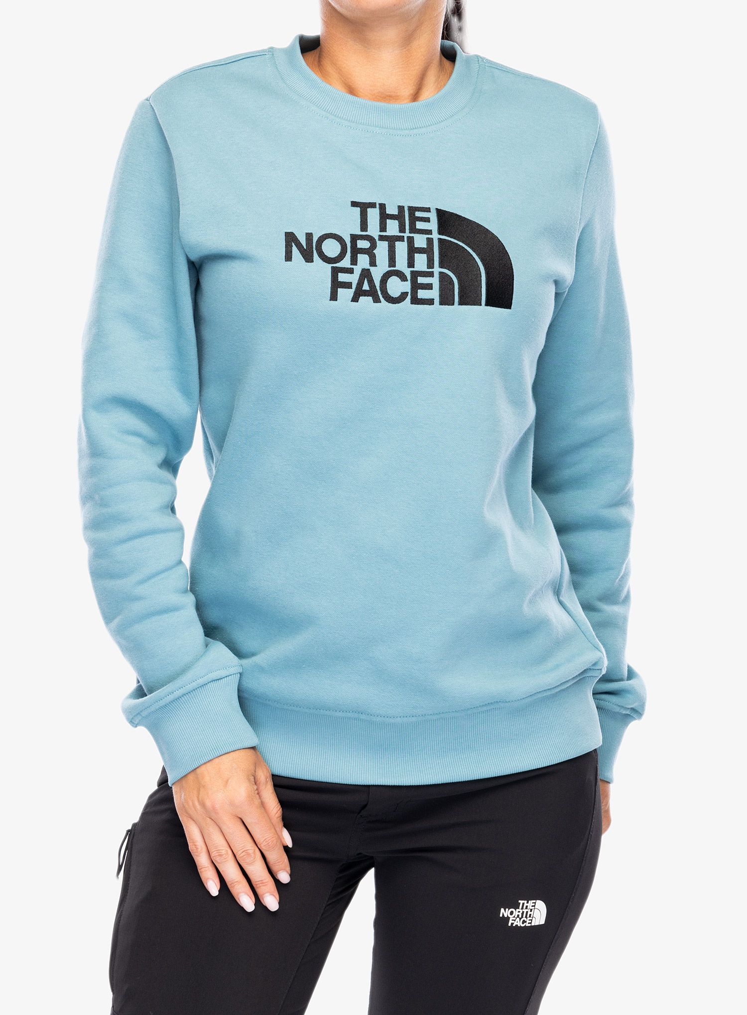 Ženska jopica brez kapuce The North Face Drew Peak Crew - algae blue