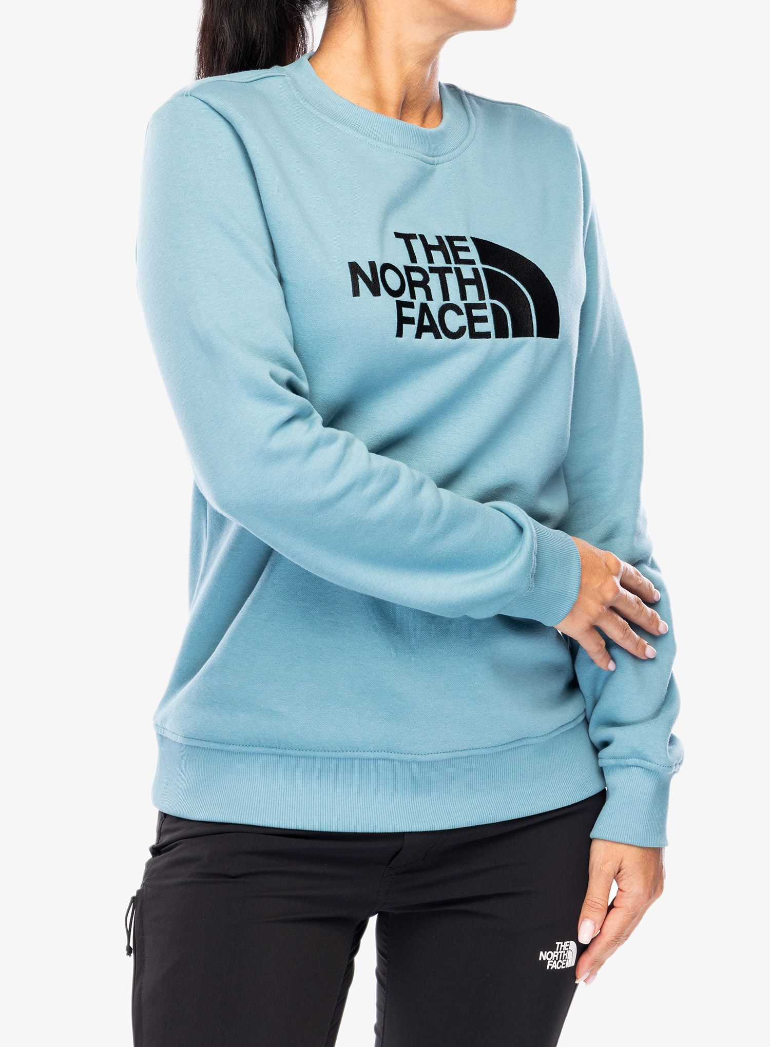 Ženska jopica brez kapuce The North Face Drew Peak Crew - algae blue