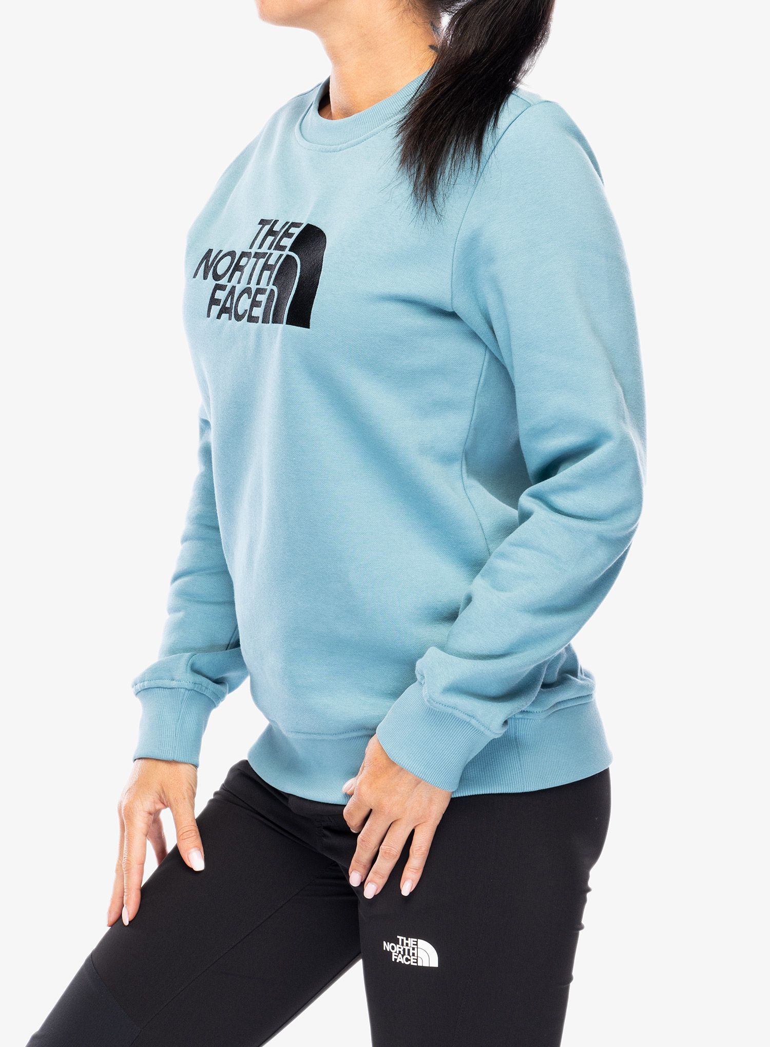 Ženska jopica brez kapuce The North Face Drew Peak Crew - algae blue